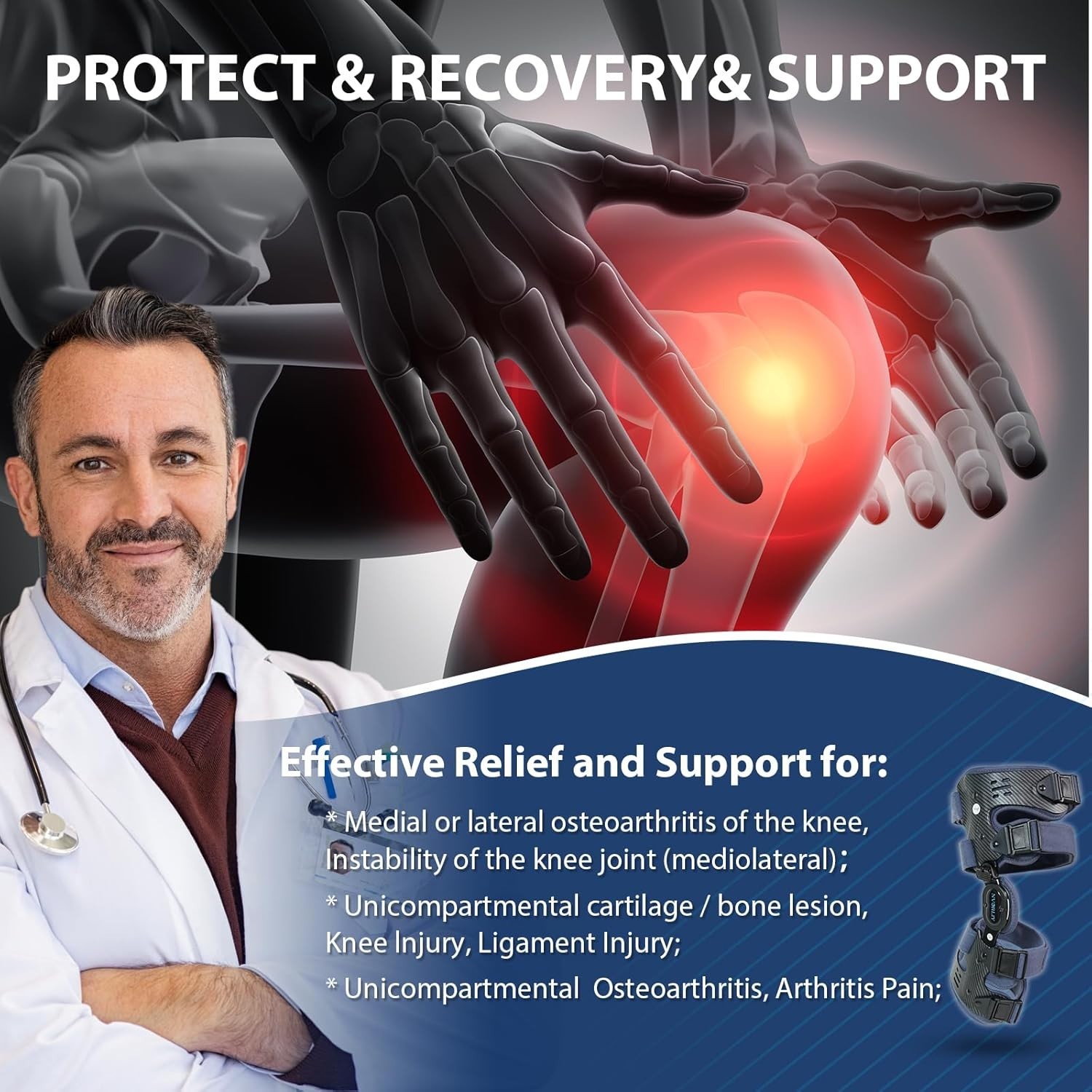 Unloader Knee Brace,Lightweight, Low Profile, Arthritis, Osteoarthritis