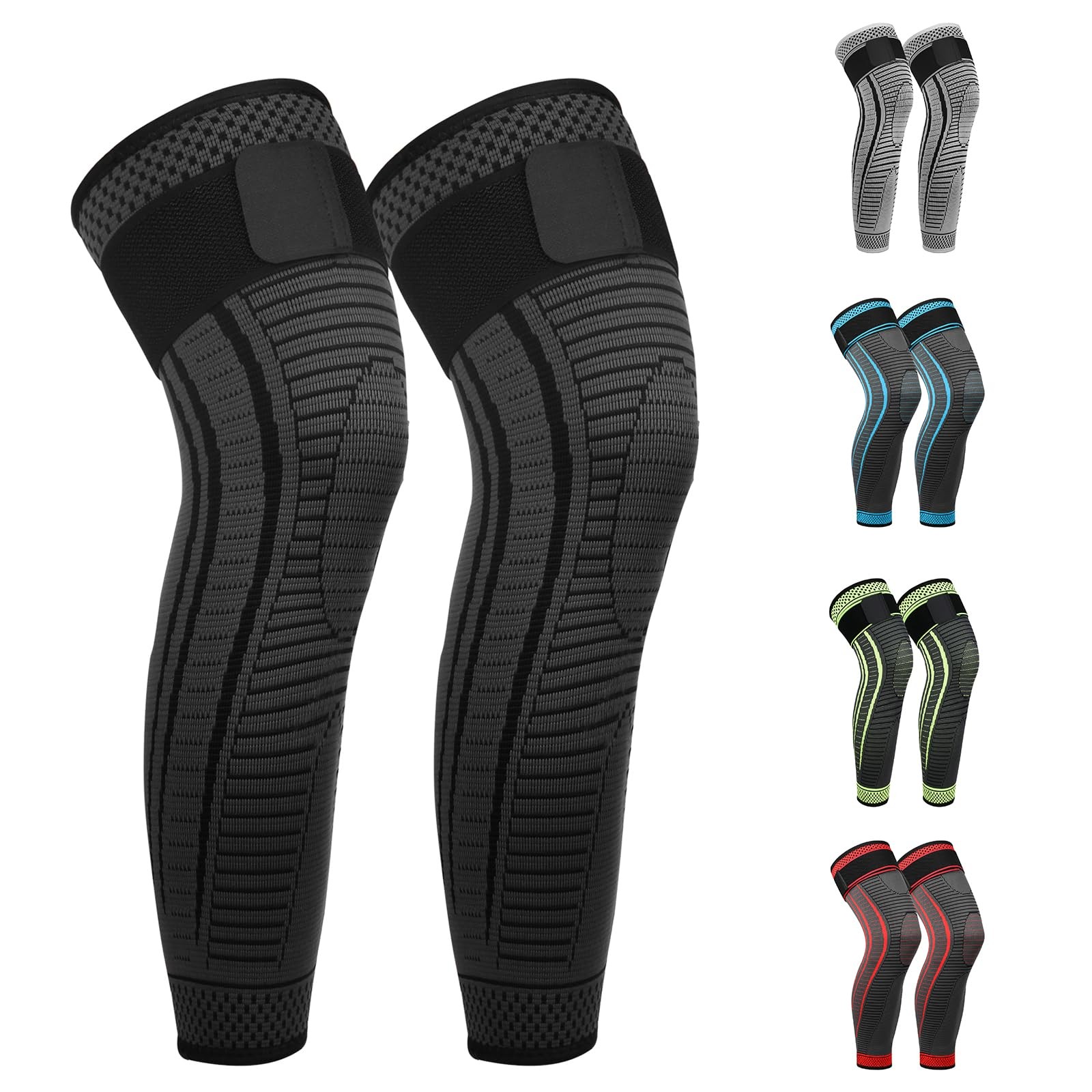 2 Pack Full Leg Compression Sleeves Long Knee Support Men Women Meniscus Tear