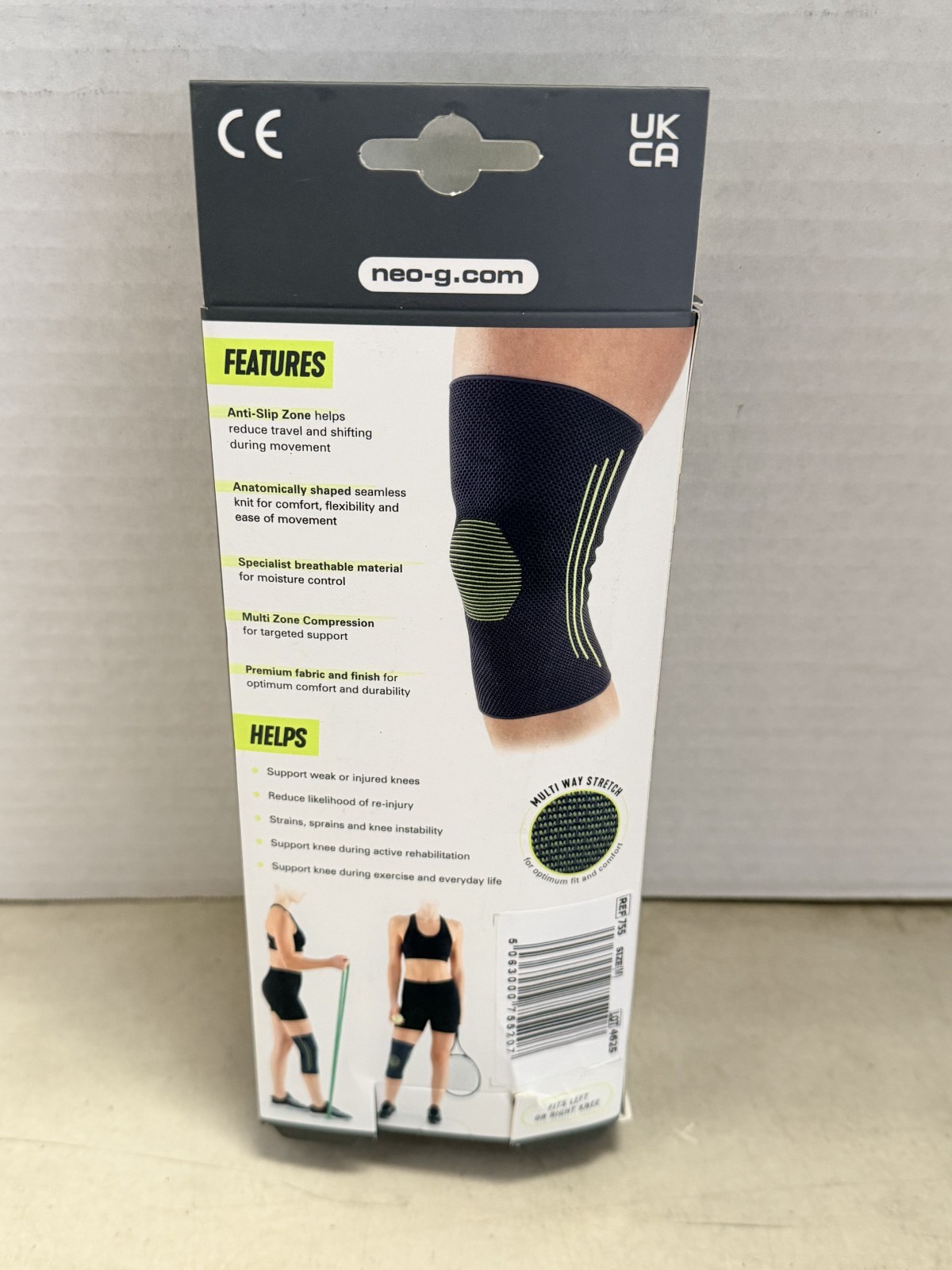 Neo G Active Knee Support Size Medium -Mild Support Level Left Or Right Knee ~