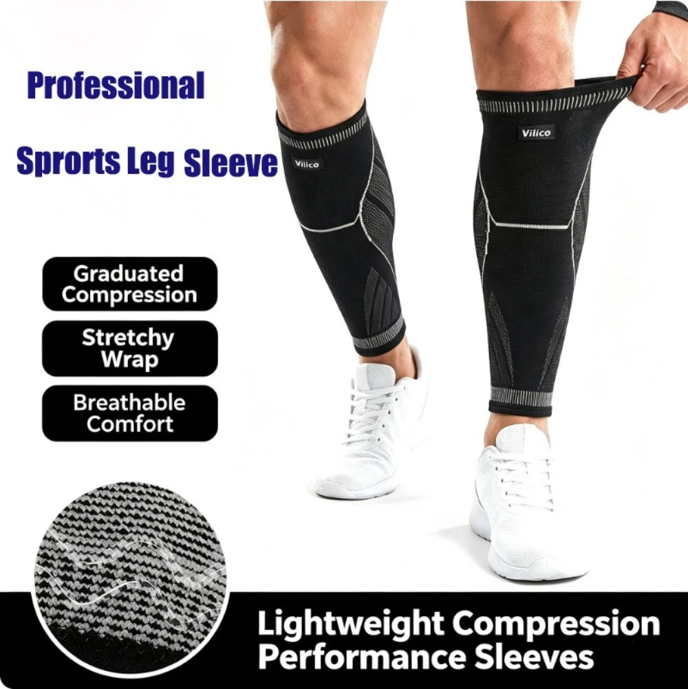 Calf Sleeves Footless Compression Socks Support Brace Shin Splint Pain Relief