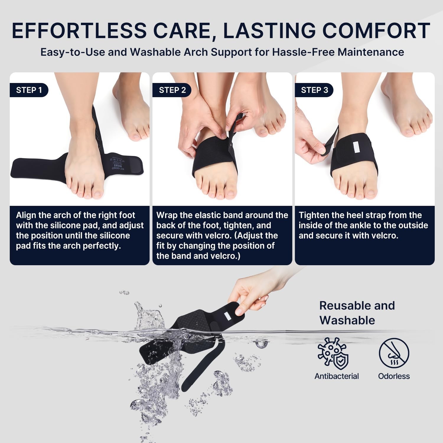 Fit Geno Arch Support Braces for Plantar Fasciitis Relief – Adjustable Compre…