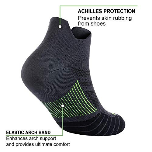 Ankle Compression Sock for Men and Women Large-X-Large New Gray (6 Pairs)