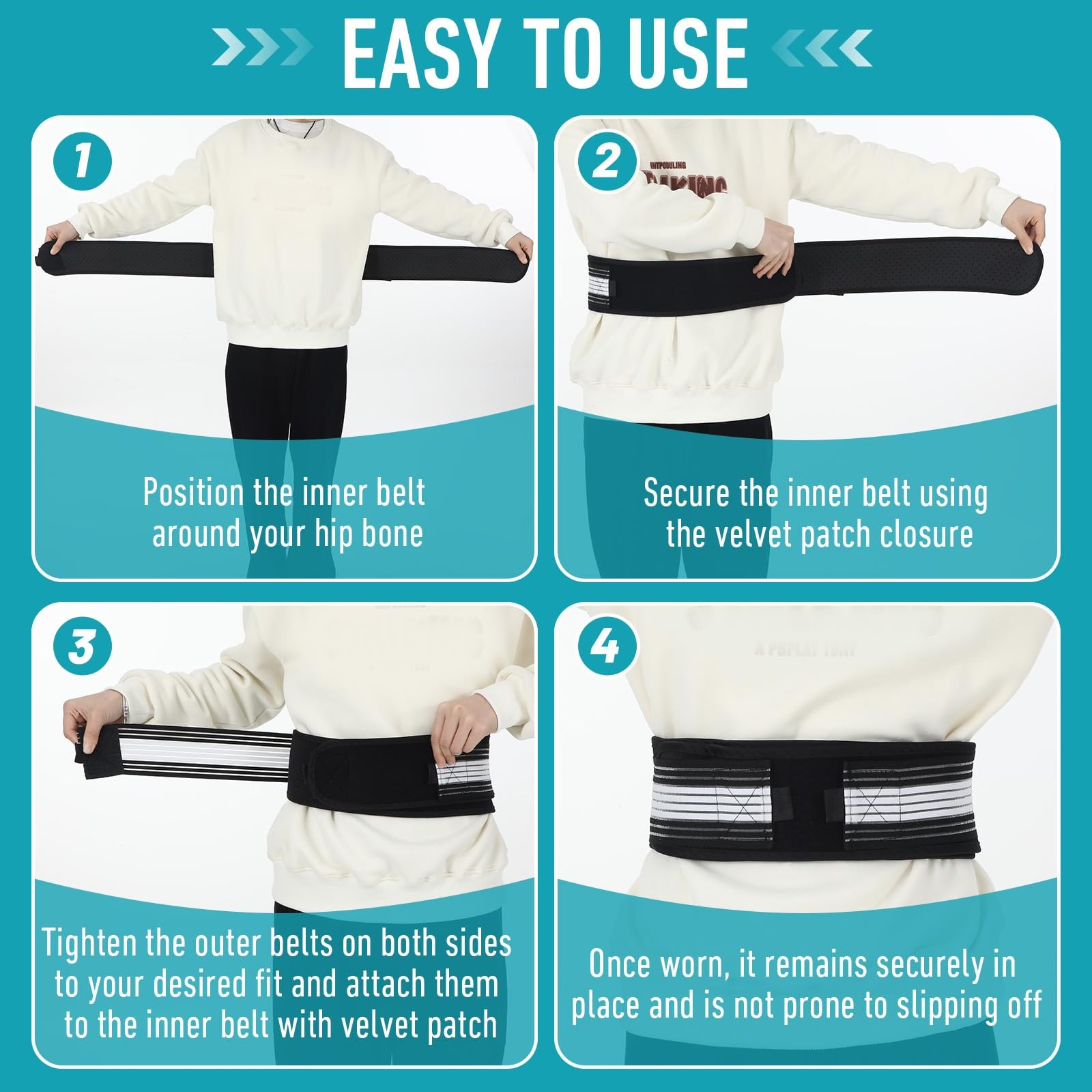 SI Joint Belt Sacroiliac Hip Brace Lower Back Support Sciatica Relief Adjustable