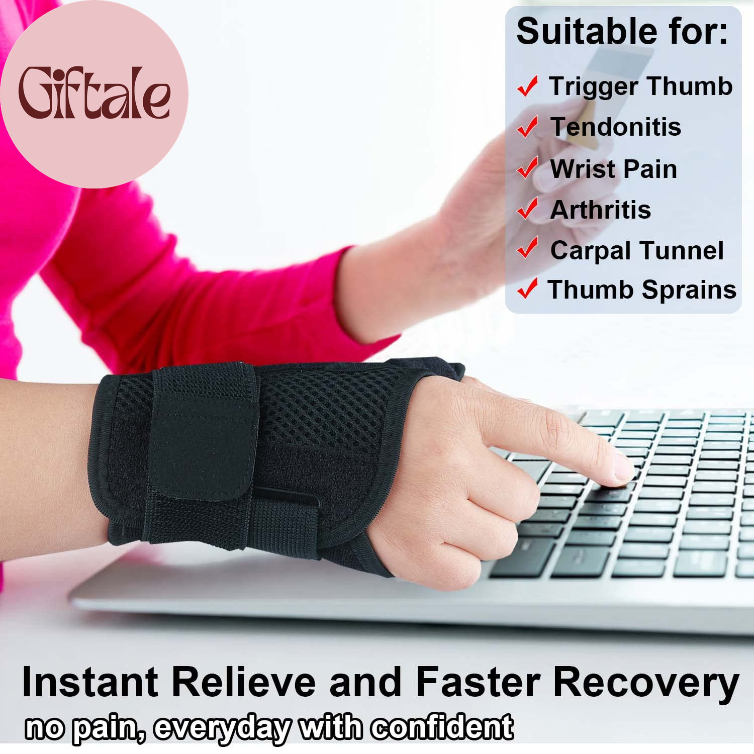 Trigger Thumb Splint for Left Right Hand,Thumb Spica Support Brace Wrist Stabili