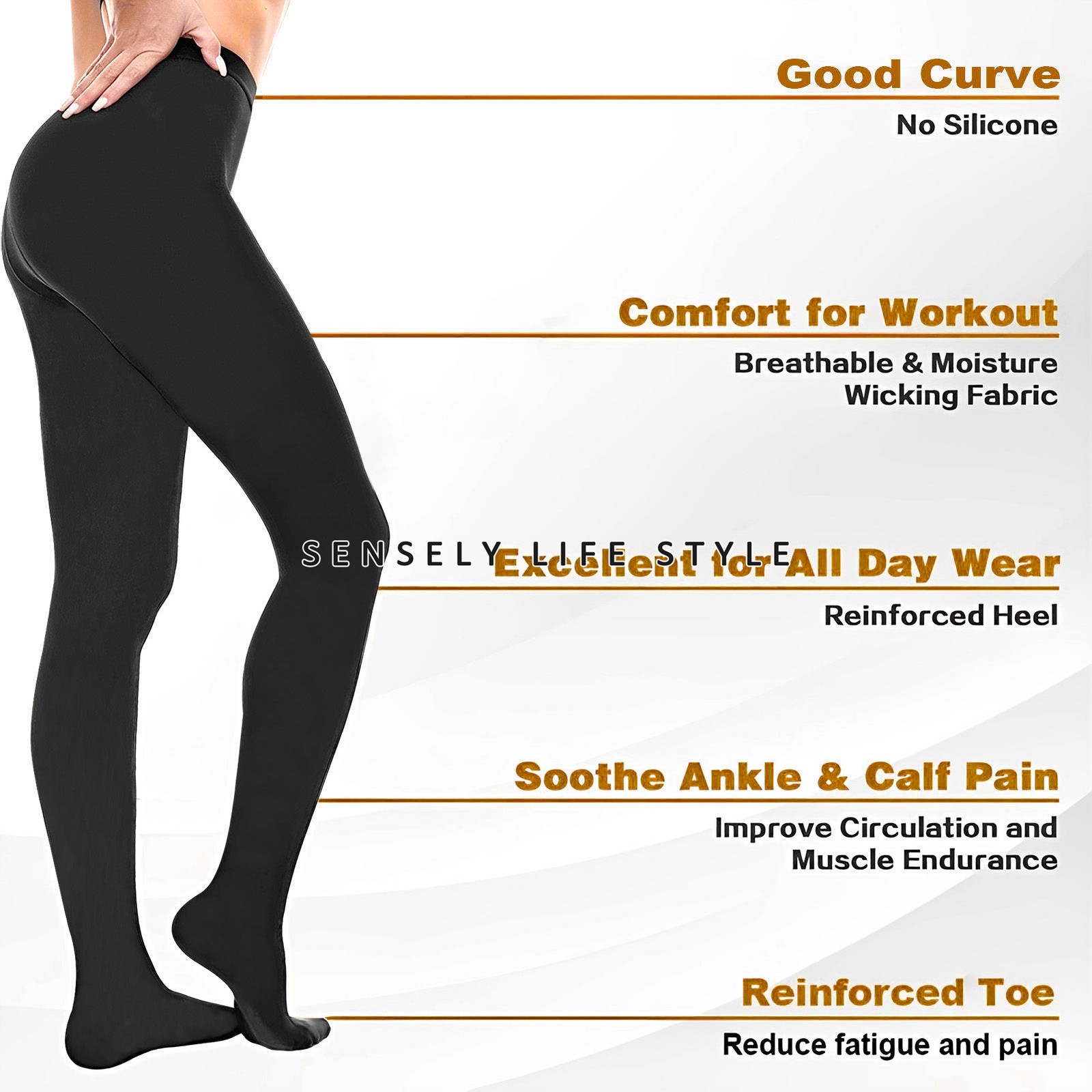 Compression Pantyhose for Women 20-30mmHg Closed Toe for Swelling Relief S-XXL