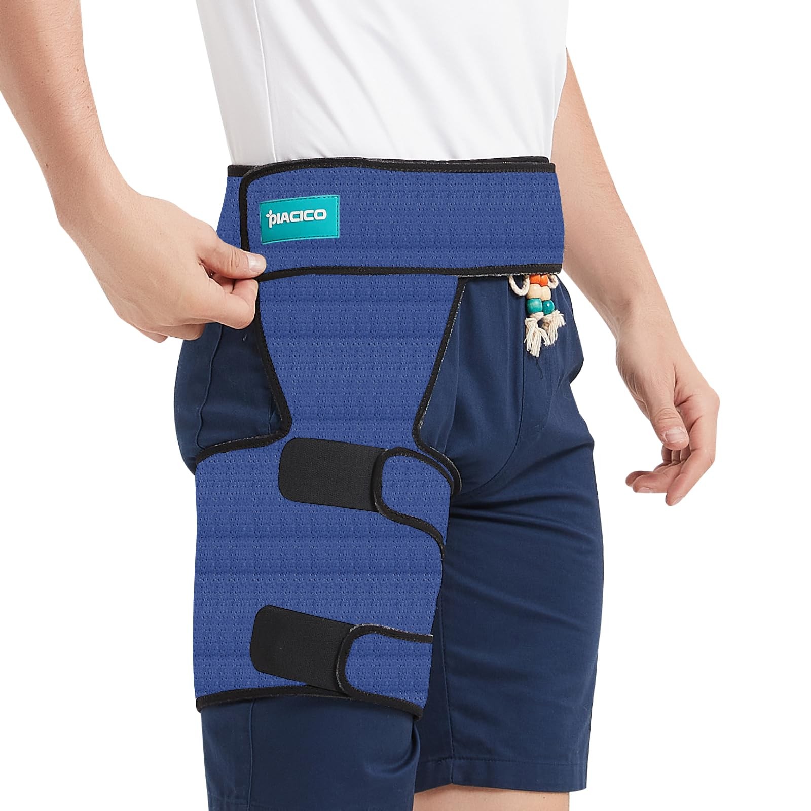 Piacico Hip Brace for Men & Women – Sciatica Pain Relief Devices, Right, Blue