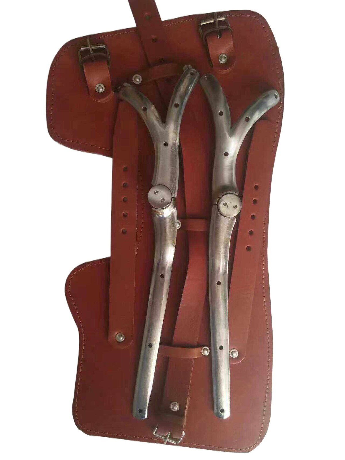 Traditional Leather Prosthetic Cuff with Metal Hinge Leather Prosthetic