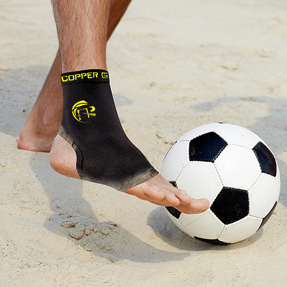 Ankle Support Brace Copper Compression Sleeve Joint Planter Fasciitis Gym Sports