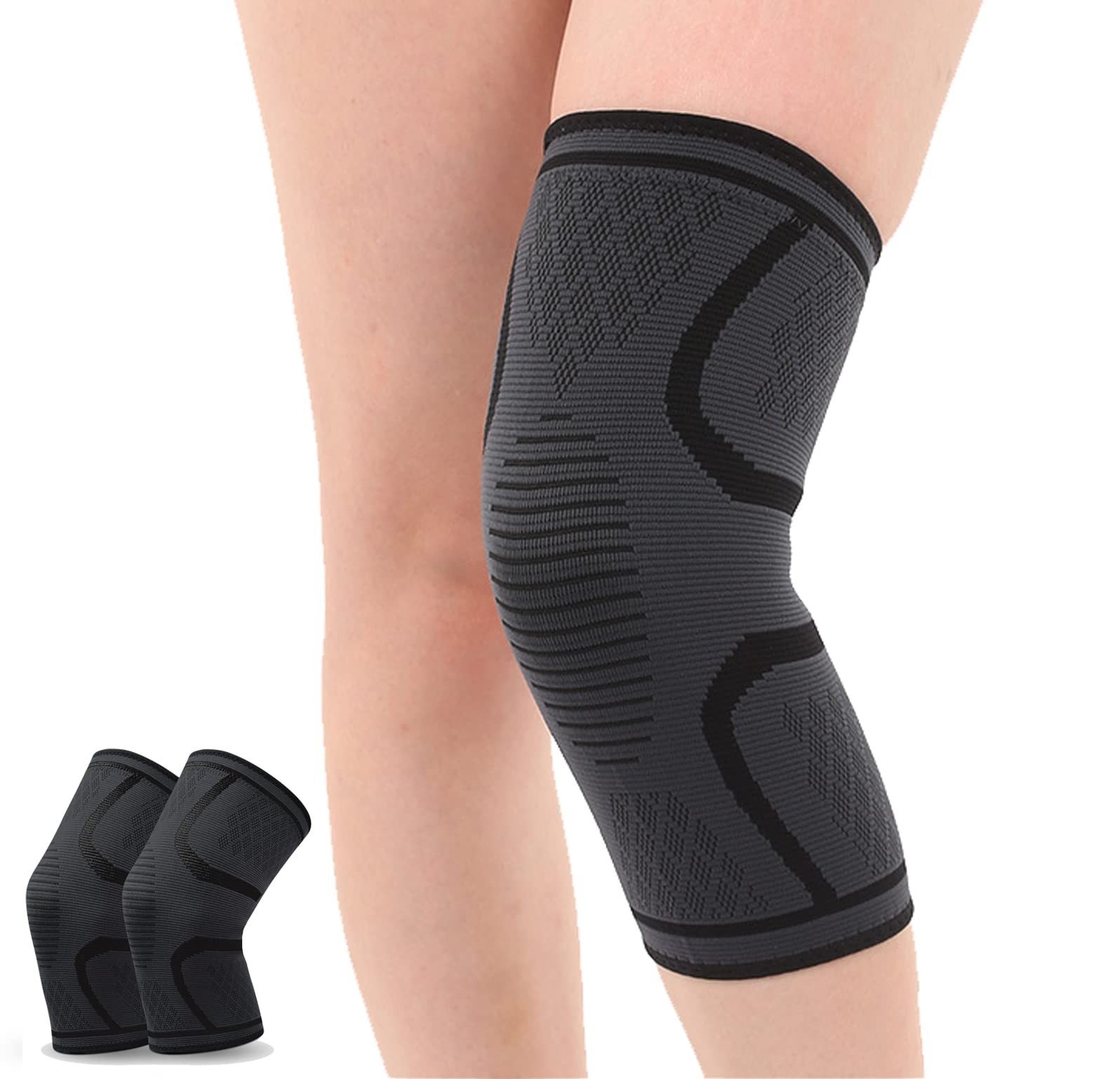 Knee Braces for Knee Pain, 2 Pack Knee Pads Knee Sleeves Weightlifting Knee