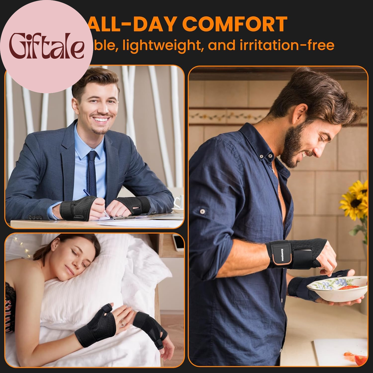 New Upgrade Thumb Brace with Splints for Palm & Wrist Stabilizer 3 Adjustable St