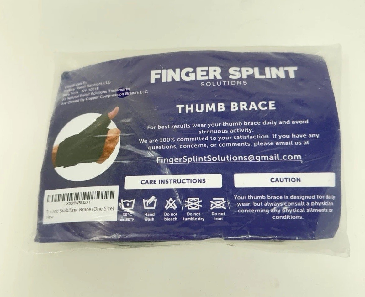 Finger Splint Solutions Reversible (L/R) Thumb Stabilizer – Black