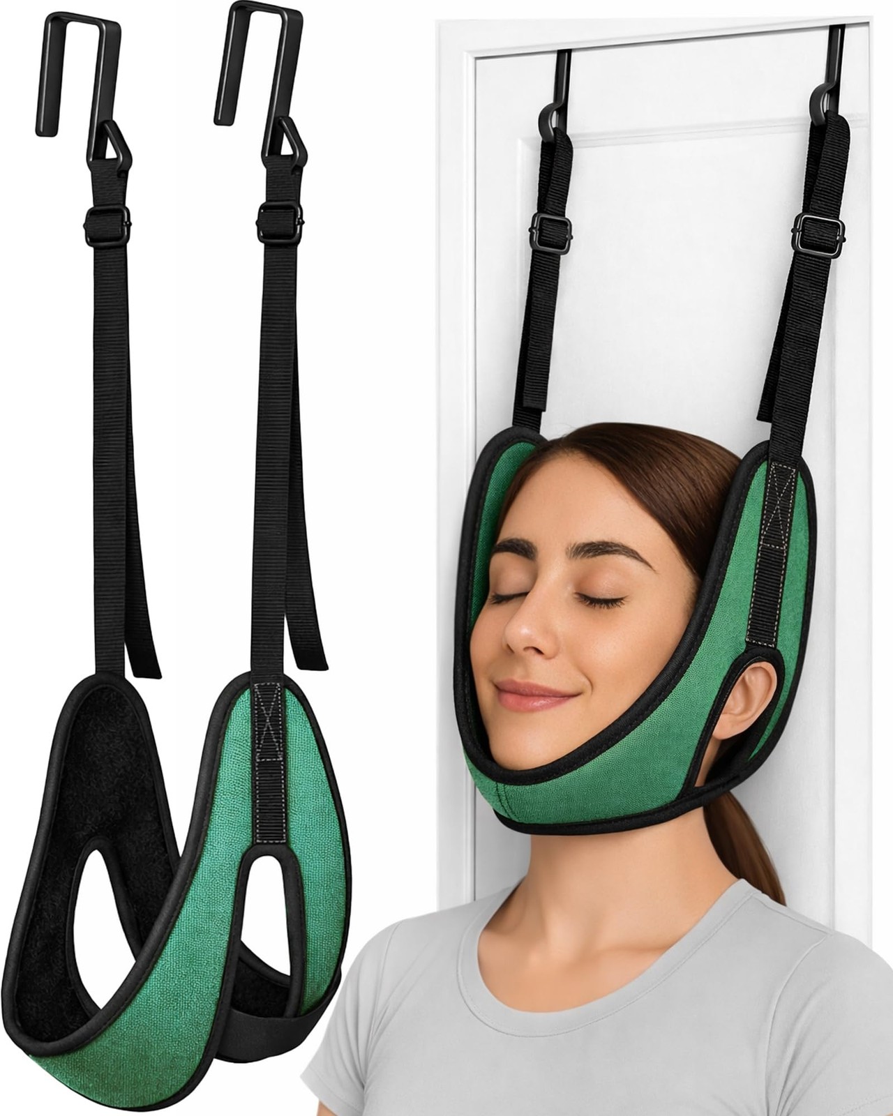 Upgraded Over-the-Door Cervical Neck Traction Device – Portable Adjustable Ne…