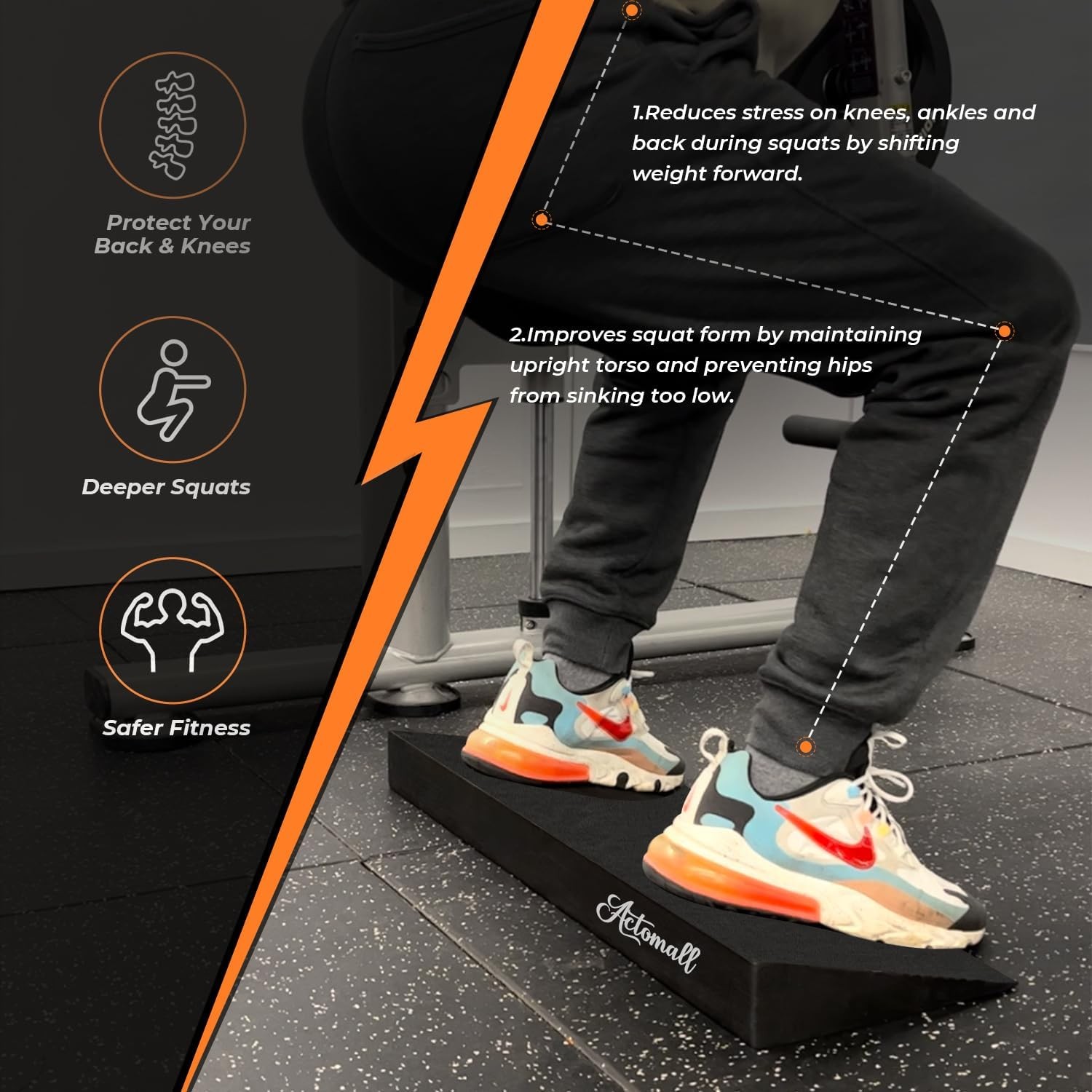 Squat Wedge Block Large Slant Board Heel Elevated Squats & Calf