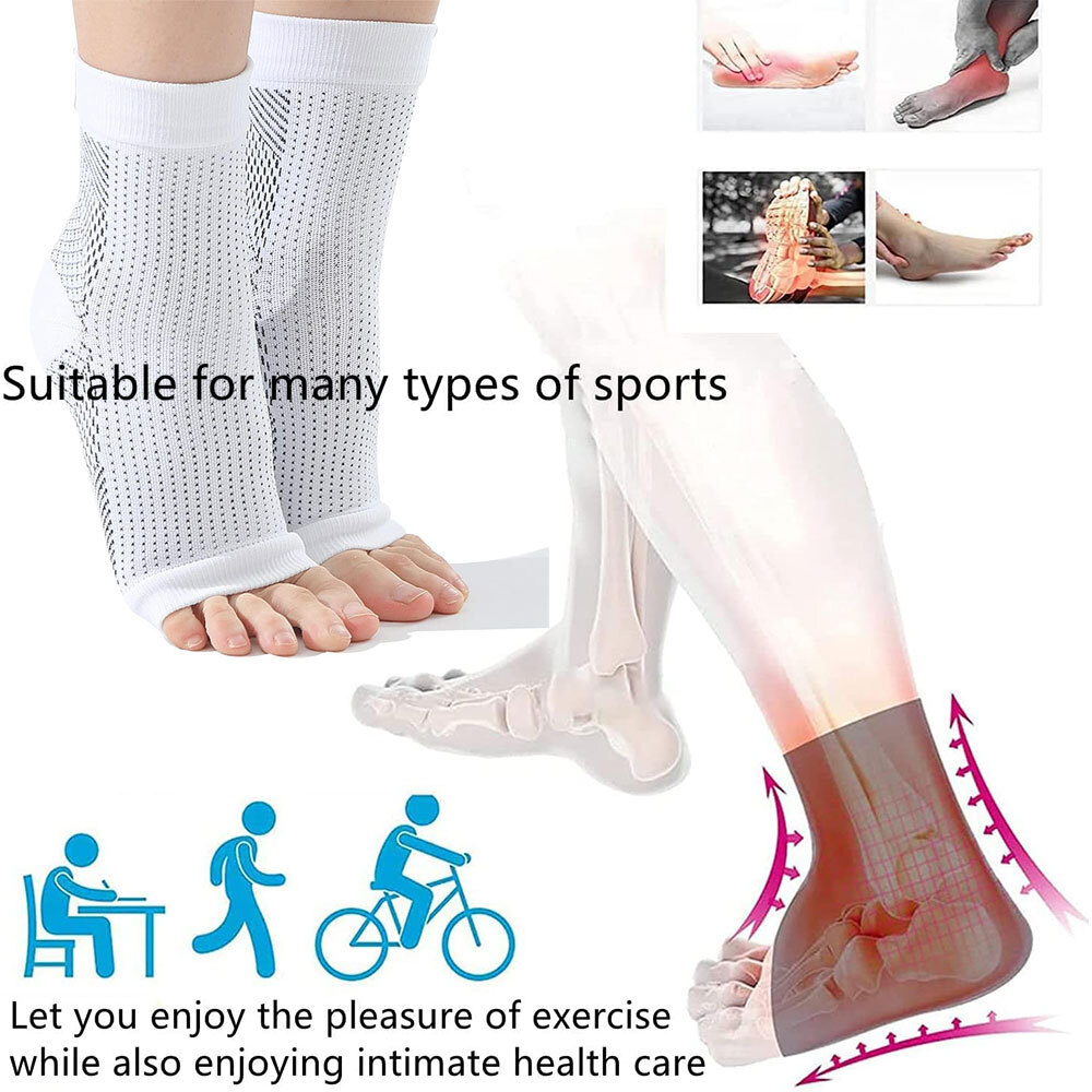 3x Ankle Braces Compression Sleeve Support Socks For Sport Gym Pain Relief Black