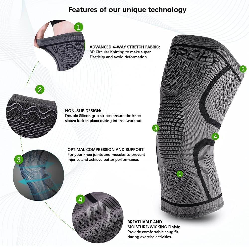 Knee Braces for Knee Pain, Compression Knee Sleeves Support for Weightlifting…