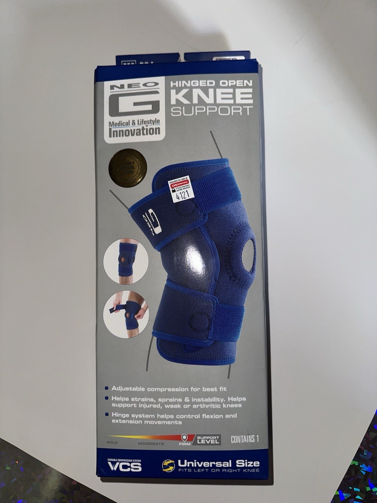 New Neo G Hinged Knee Brace Support Firm Universal Size Ref 894 Blue