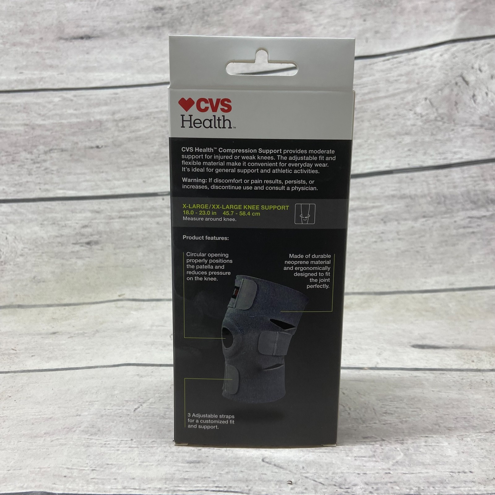 CVS Health Moderate Support Knee Compression Adjustable Triple Straps XL/XXL