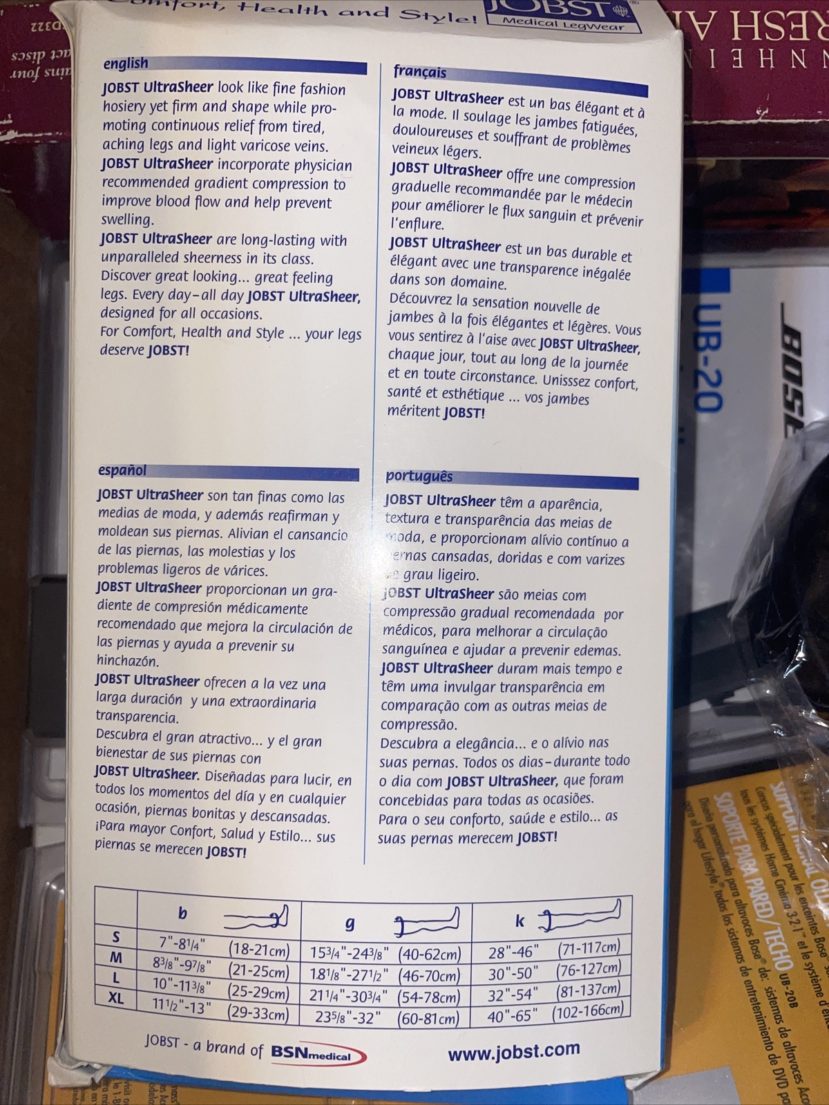 Jobst Womens UltraSheer Pantyhose 15-20 mmhg Compression Stockings Supports Hose