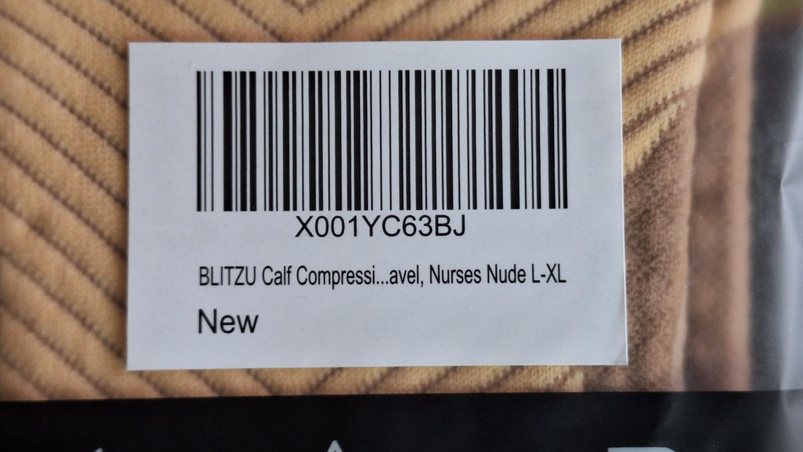 Blitzu Premium Graduated Calf Compression Sleeves L-XL, Nurse’s Nude Color