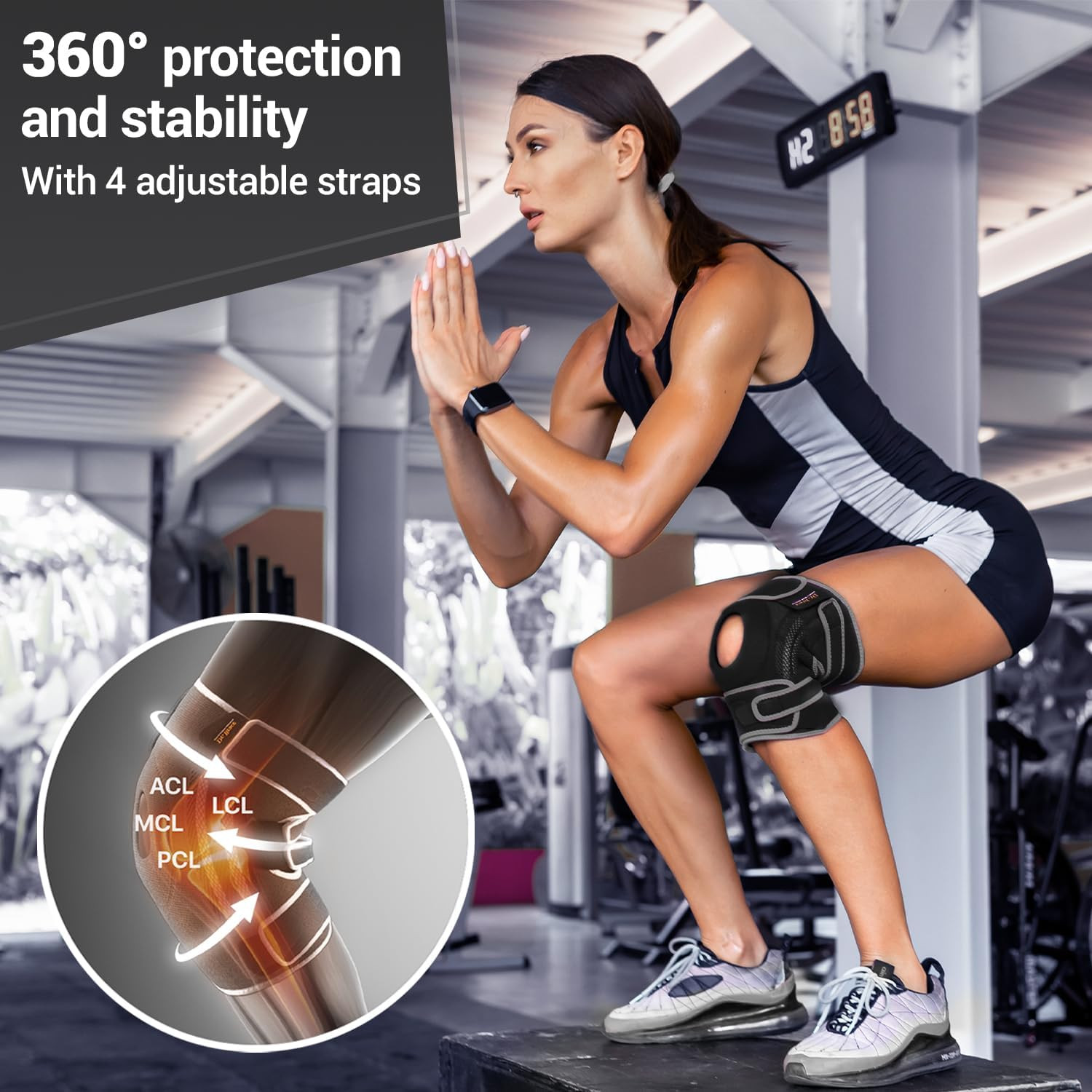 ELITE Knee Brace with Side Stabilizers & Patella Gel Pads for Maximum Knee Pain