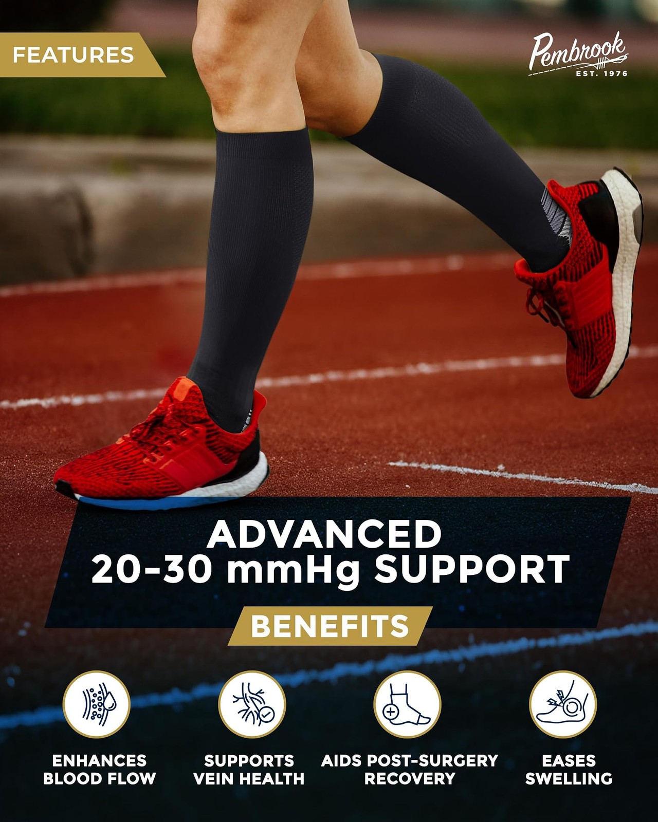 Pembrook 3 Pairs Compression Socks 20-30 mmHg – Compression Socks for Women a…