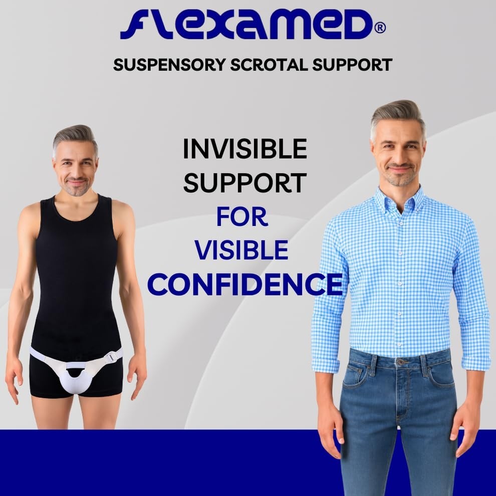 Large Suspensory Scrotal Support with Leg Straps – Comfort & Pain Relief Aid