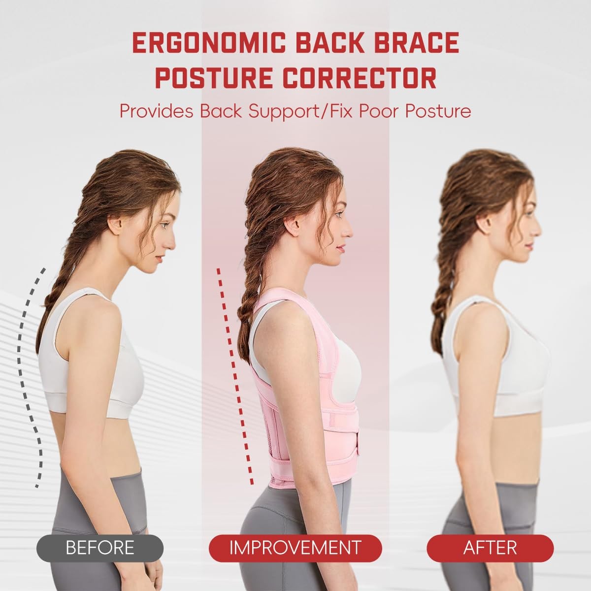 BLACKYEW Back Brace Posture Corrector Women & Men, Adjustable Shoulder