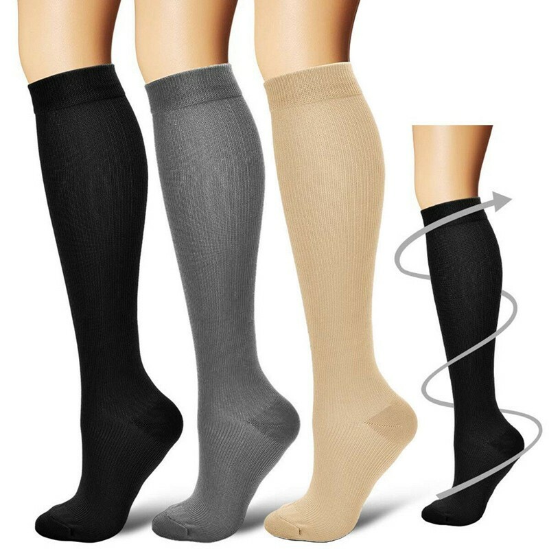 3 Pack Copper Compression Socks (8-15mmHg) Moisture Wicking Support Stockings
