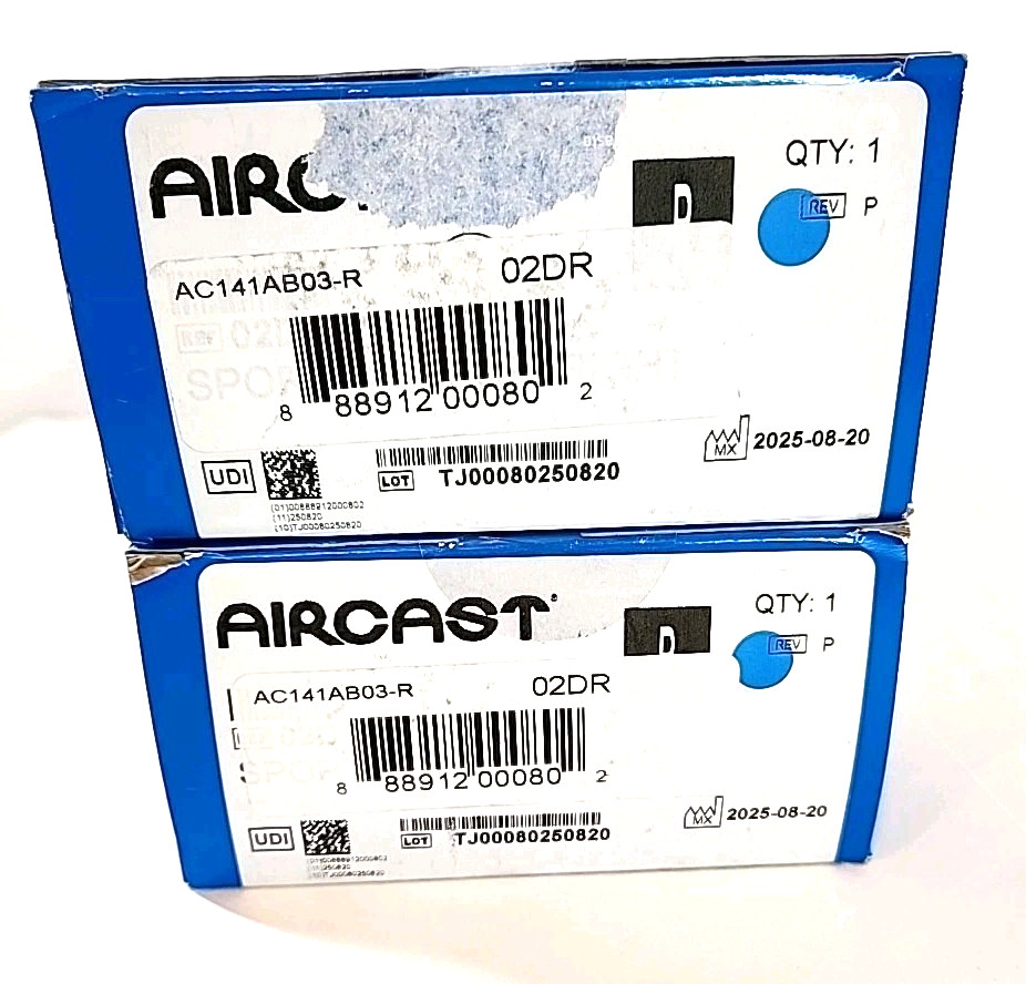 LOT 2 Aircast Sport-Stirrup Ankle Brace Right Leg Support White 9” AC141AB03-R