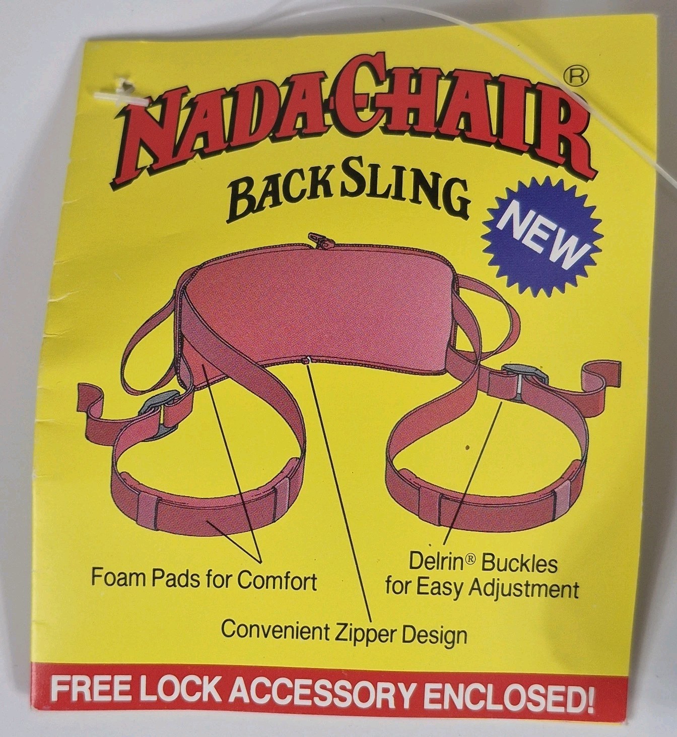 VTG Nada-Chair Back Support Sling Portable Folding Travel Chair Posture Black