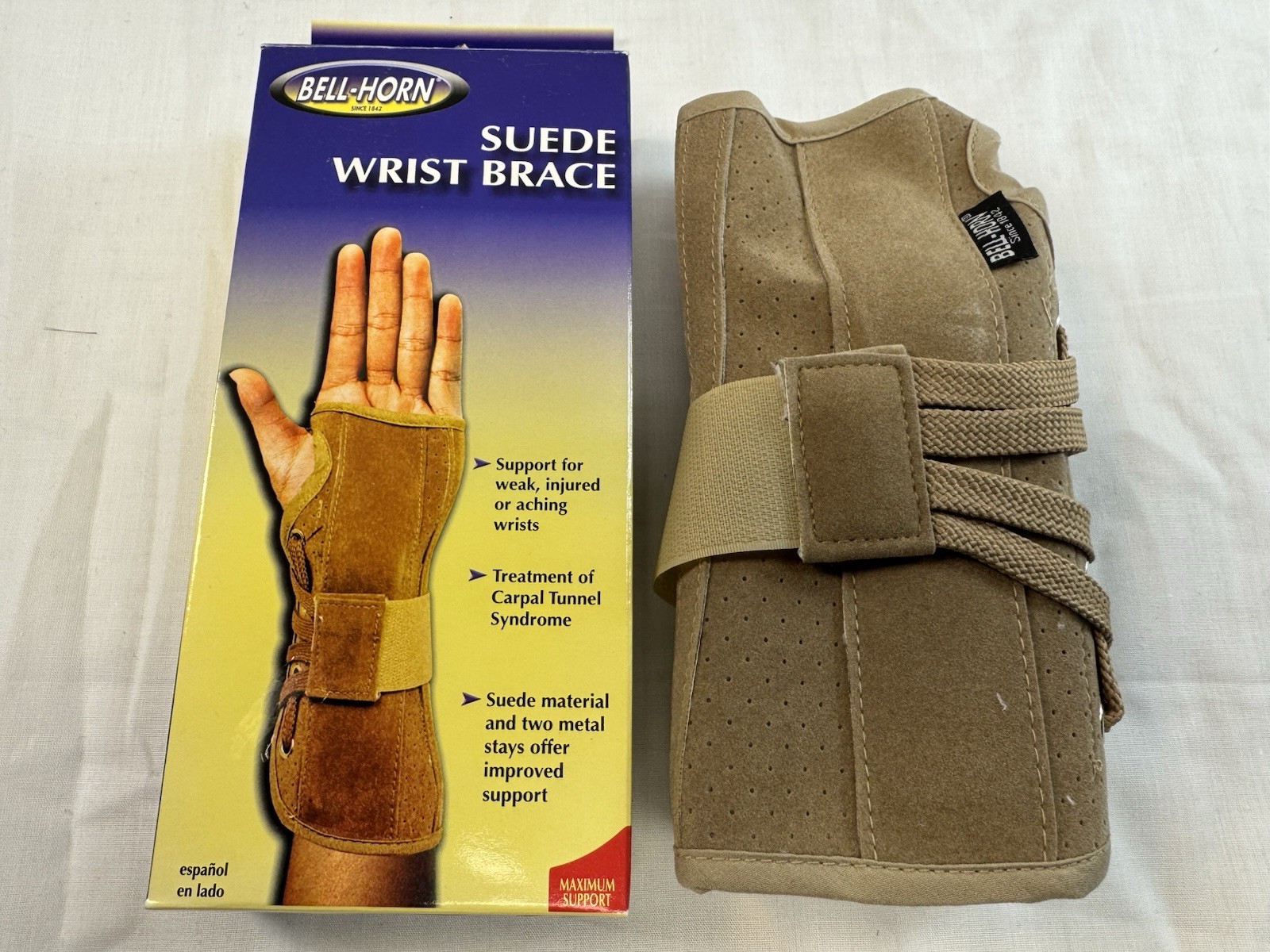 Bell-Horn DJO Suede Wrist Brace – Arthritis / Carpal Tunnel – SIZES AVAILABLE