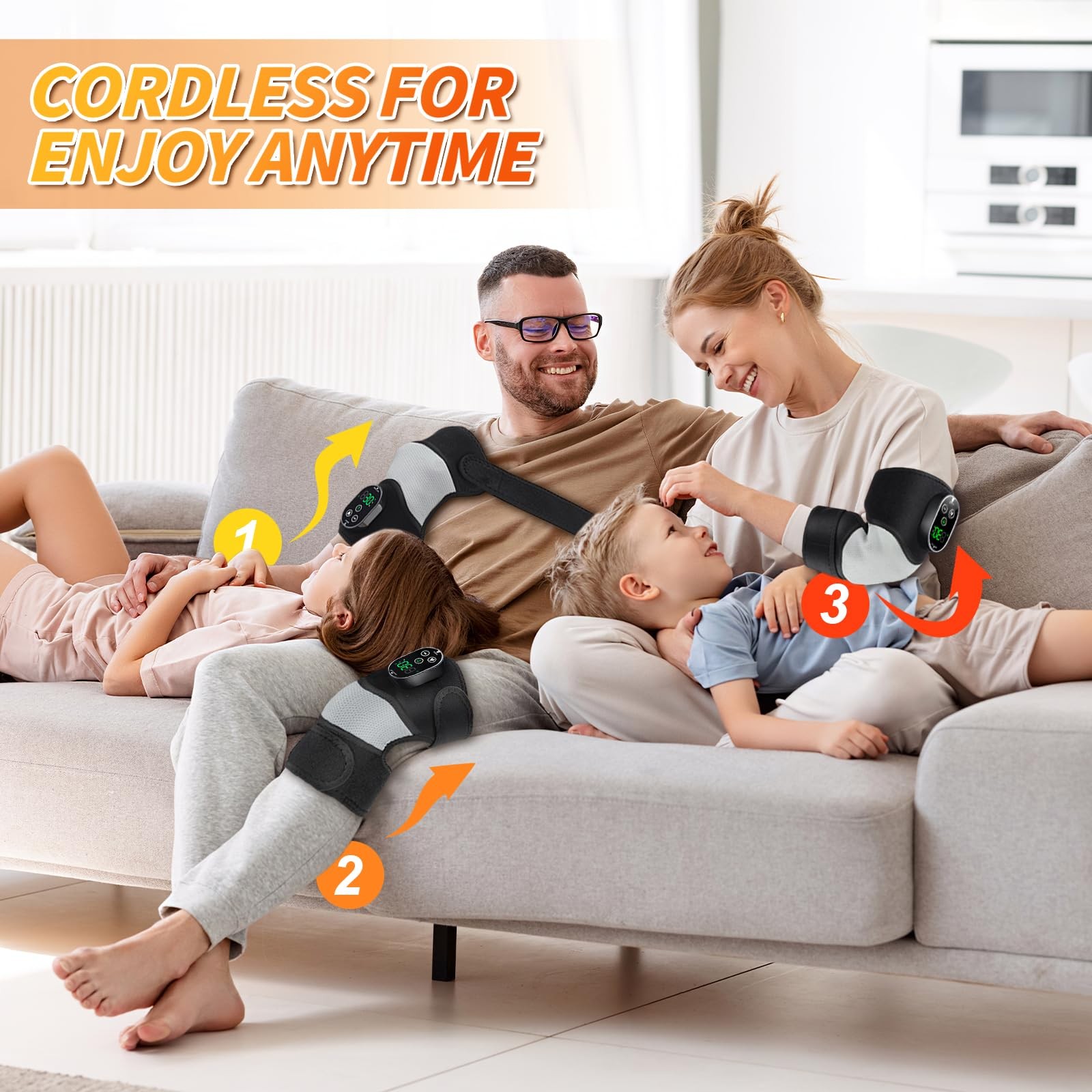 FSA or HSA Eligible Cordless Heated Knee Massager 3-in-1 Knee Massager with H…