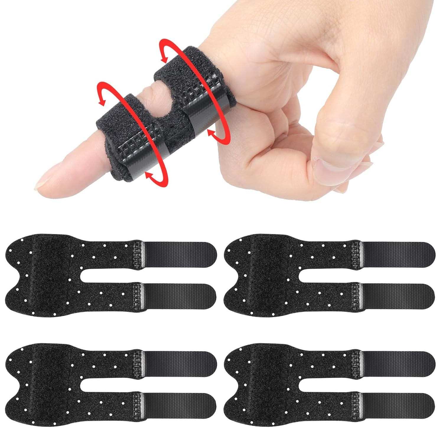 Trigger Thumb Splints, Finger Splint for Short, Black-Breathable