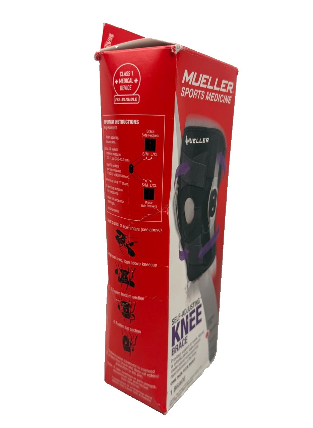 Mueller Sports Medicine Self Adjusting Knee Brace| One Size, Black | Brand New