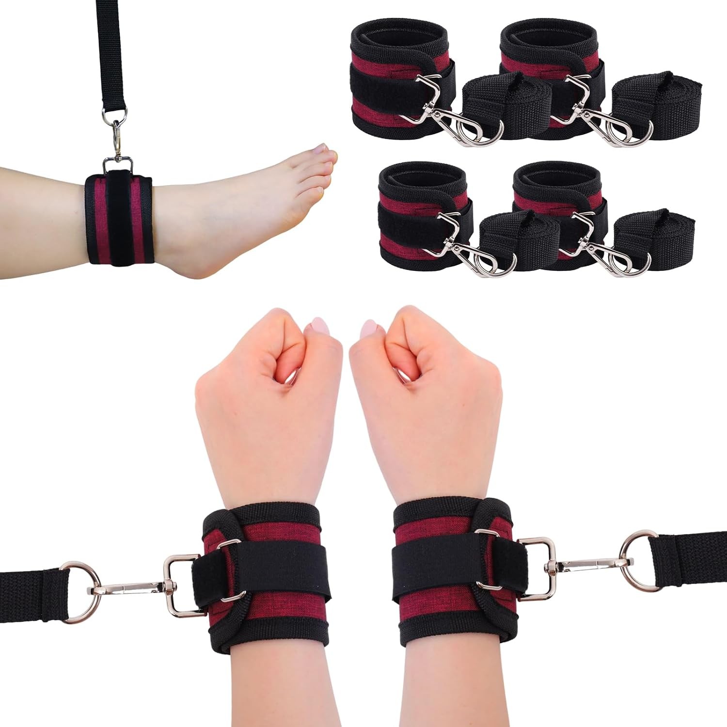 Patient Medical Restraints, Adjustable Bed Restraints Belts for Wrists and Ankle