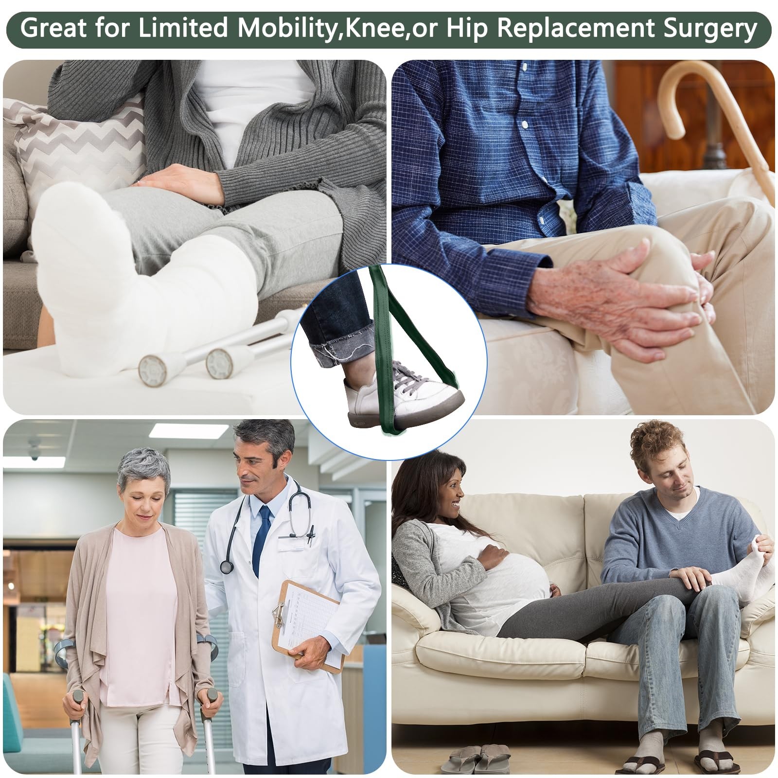 42 Inch Long Leg Lifter,Leg Lifter After Hip Replacement All Over with Aluminum