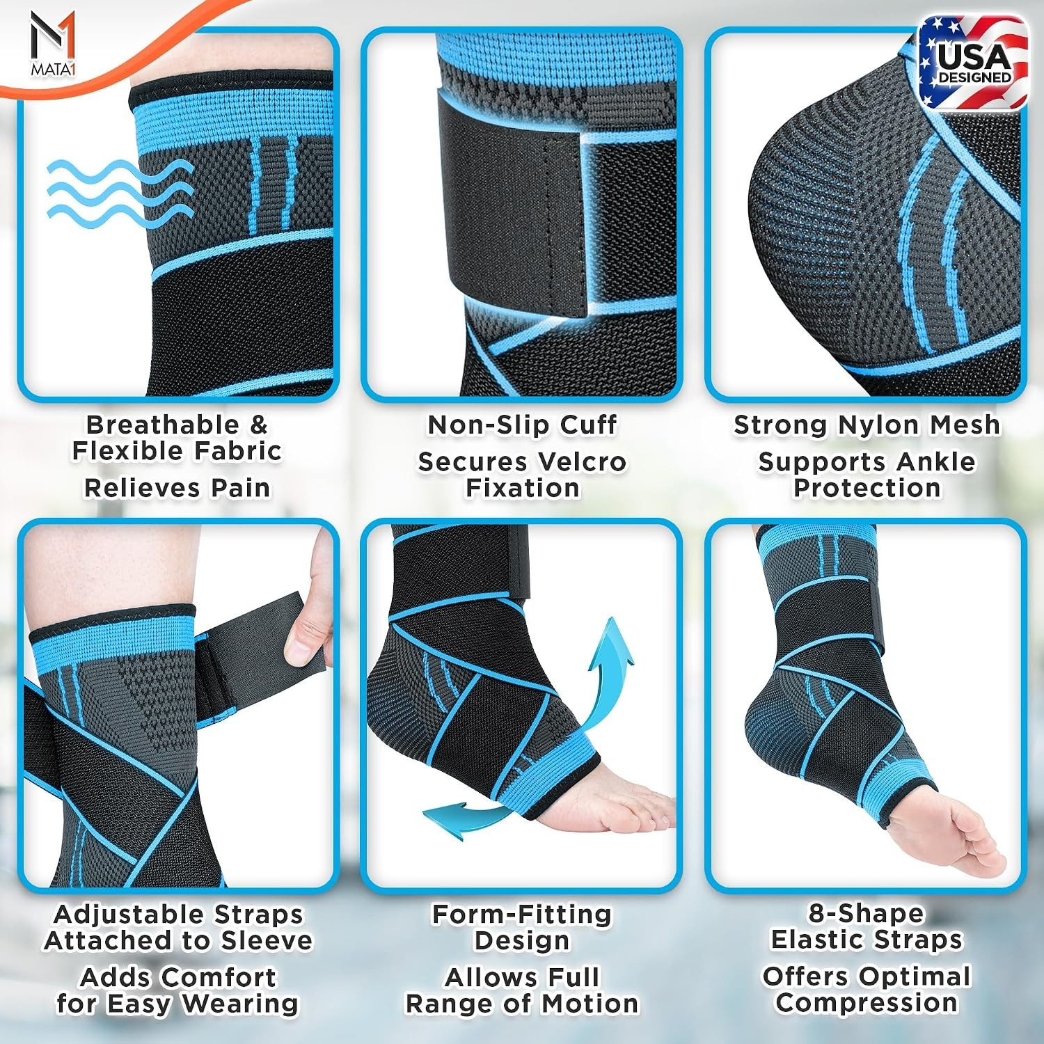 Stylish Compression Ankle Sleeve for Men and Women – Supports Plantar Fasciitis