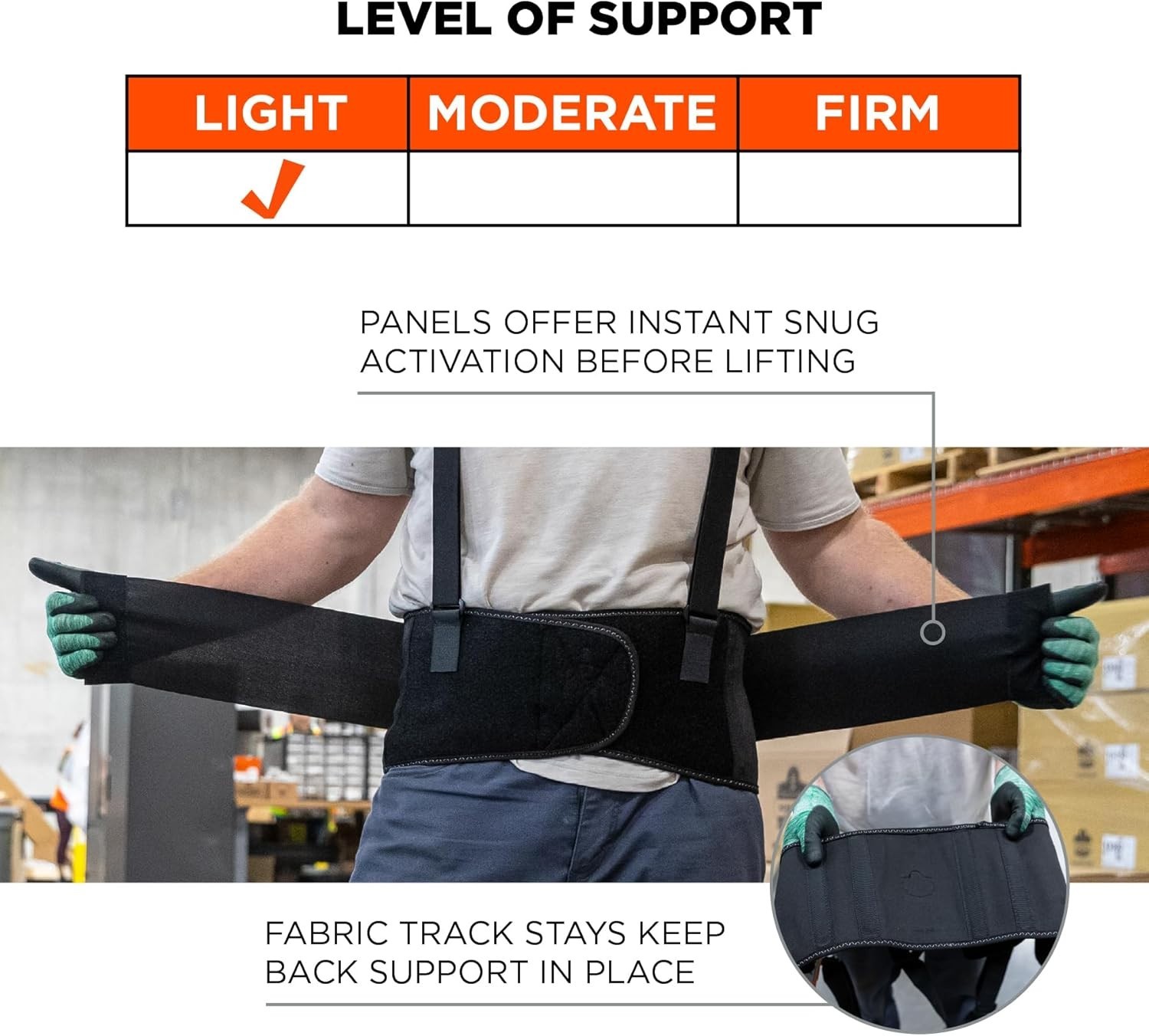Comfortable ProFlex 1650 Back Support Belt with Removable Straps – Large Size