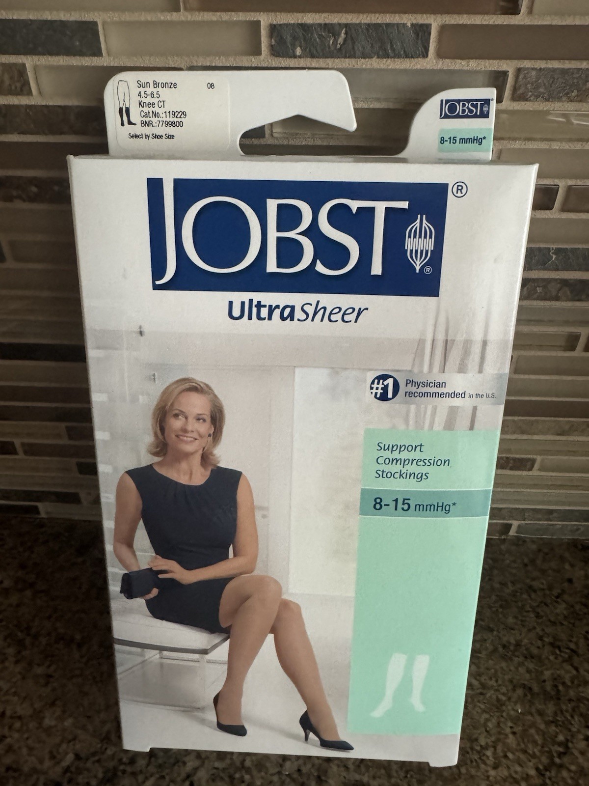 JOBST Women Knee High Supports Socks Compression 8-15 mmHg Sun Bronze 4.5-6.5
