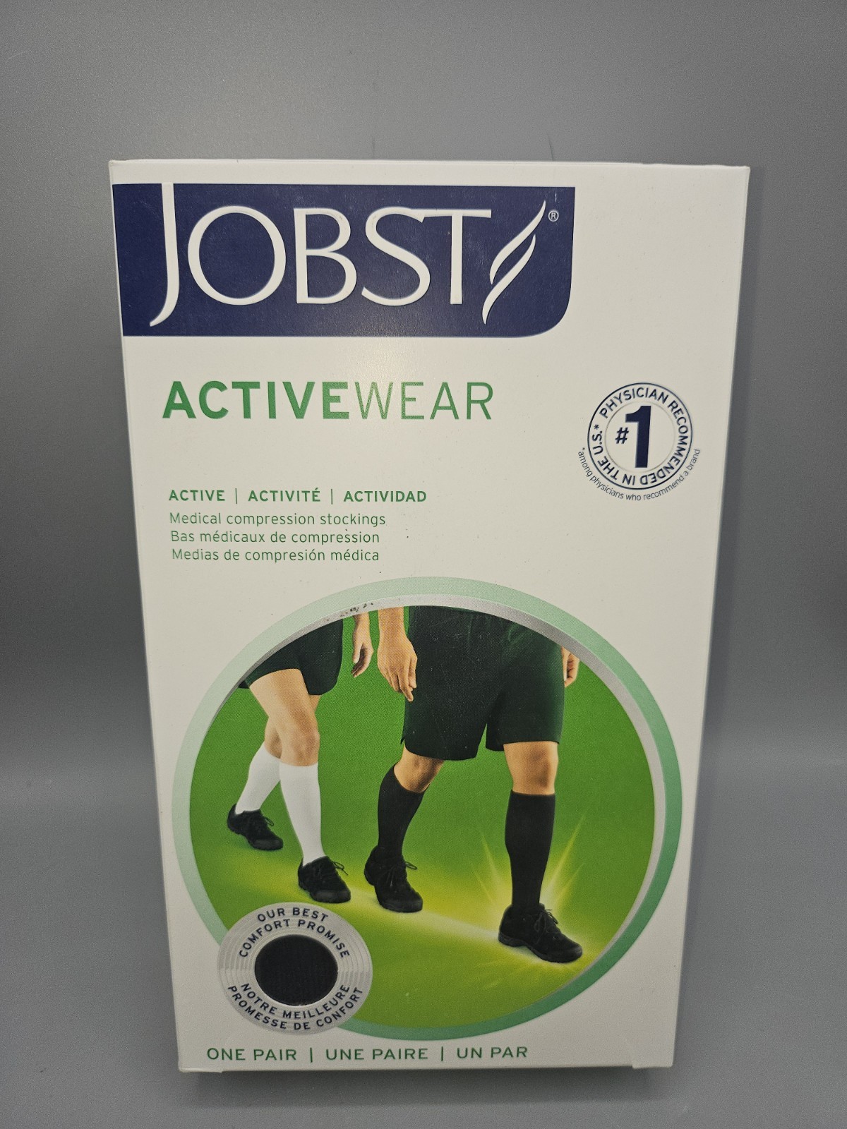 Jobst ActiveWear 20-30 mmHg Firm Support Unisex Athletic Knee Highs Stocking New