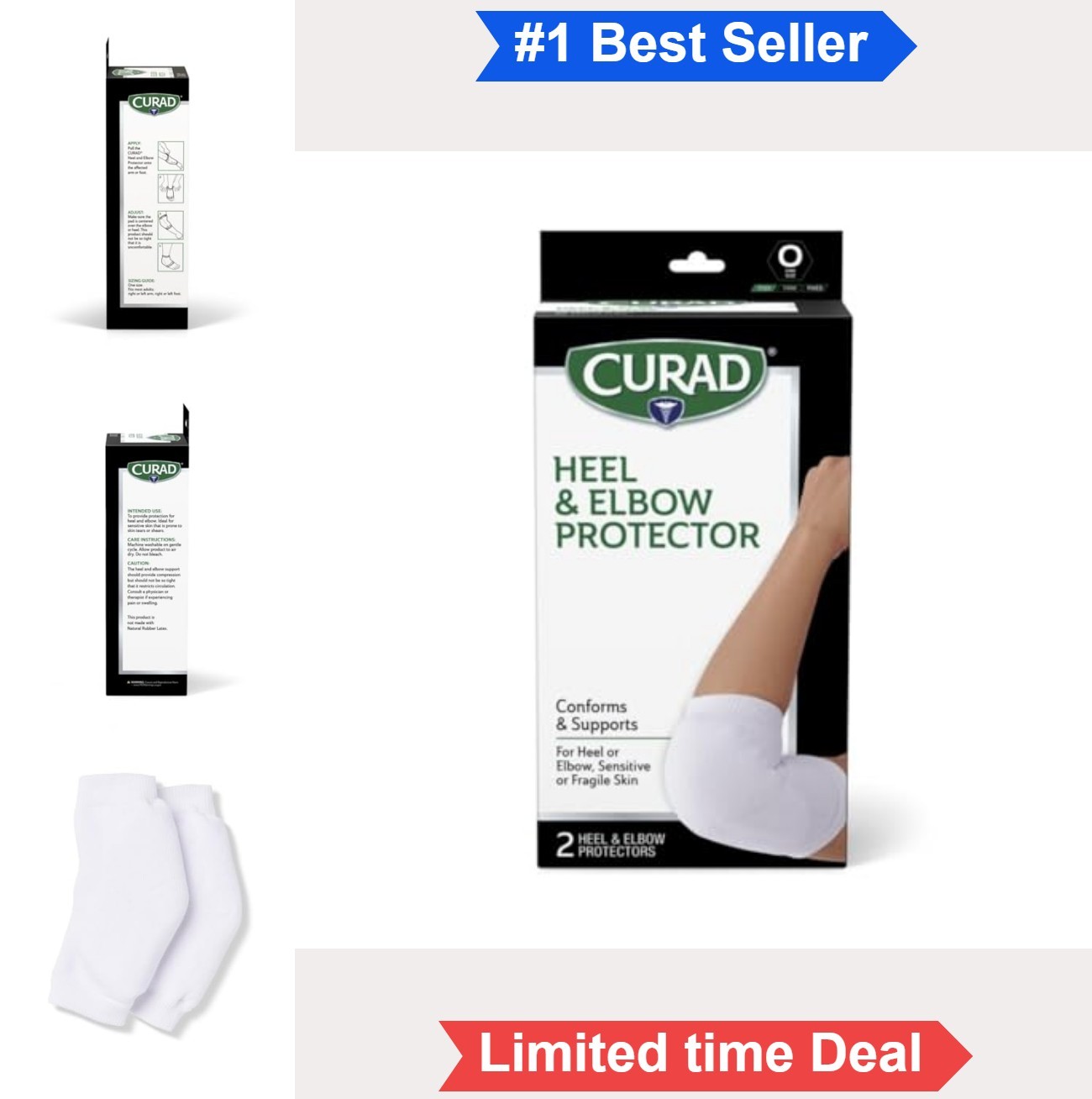 Heel and Elbow Protector Foam Cushion Seamless Mesh Knit Latex Free Washable