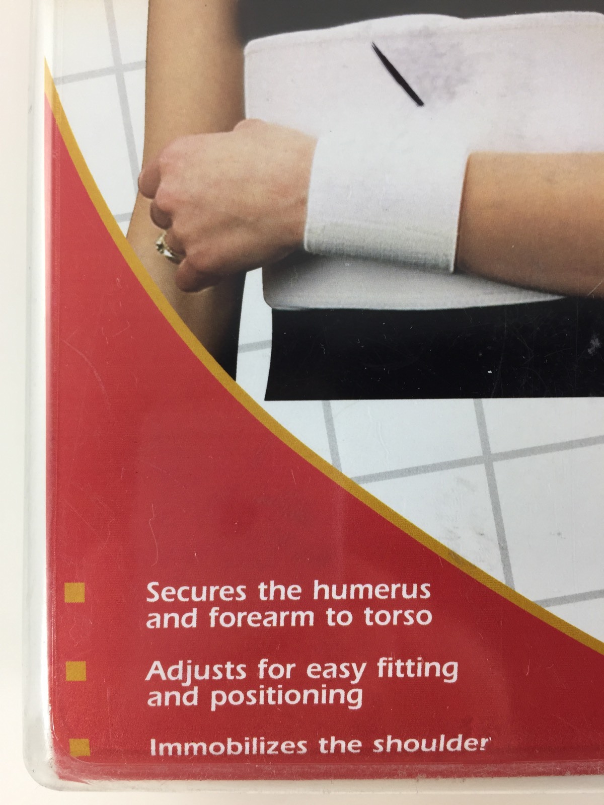 SHOULDER IMMOBILIZER Universal Adjustable Strap Mesh Arm Elbow Belt Band White