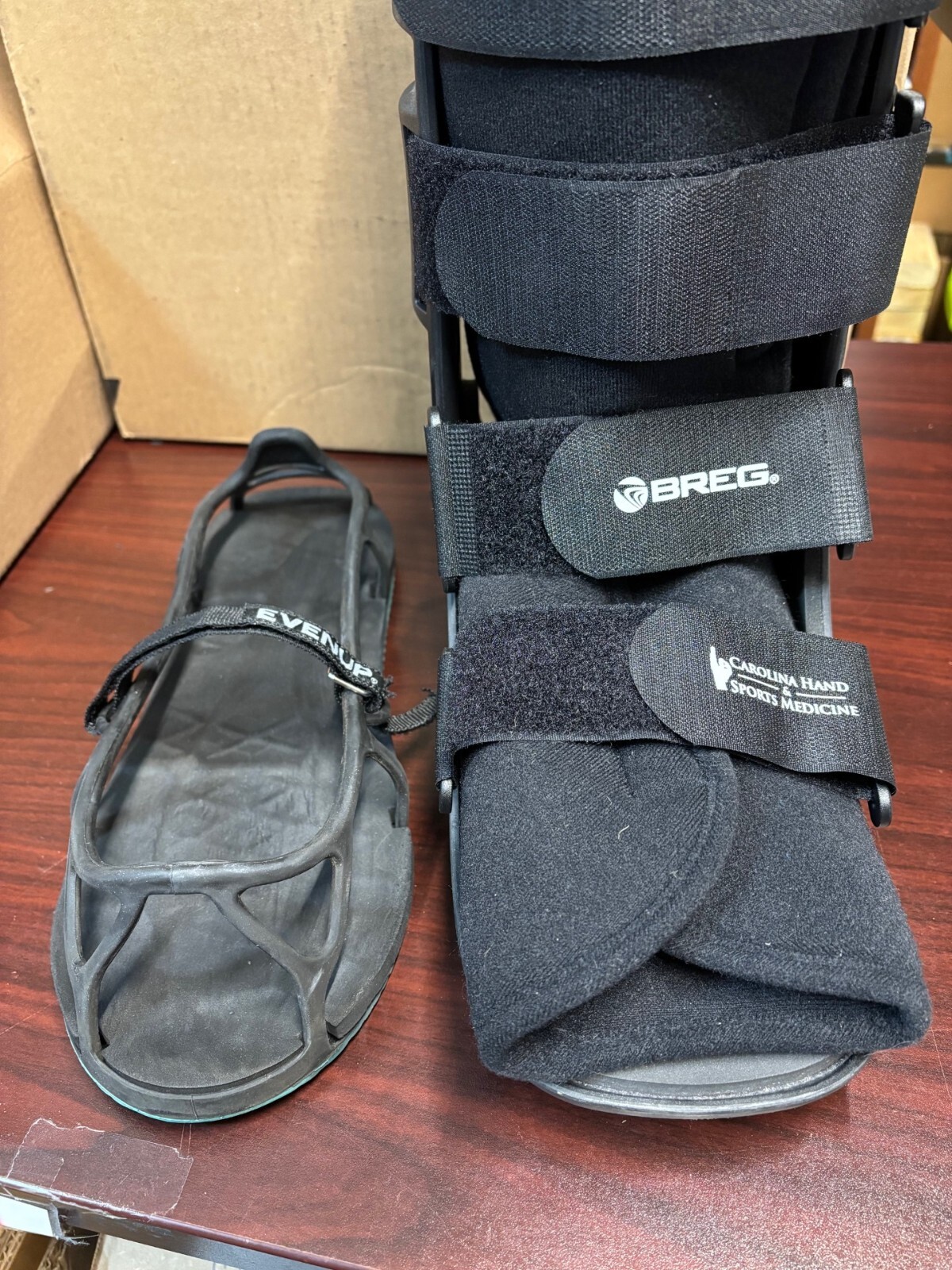 Breg 2 PC SoftGait Air Walker Ankle Foot Boot Air Pump & EVENup Shoe Balancer L