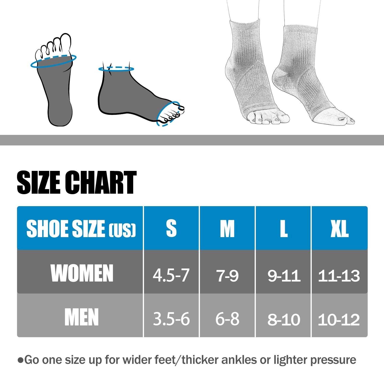 NuCamper Ankle Brace Compression Socks for Achilles Tendonitis X-Large, Black