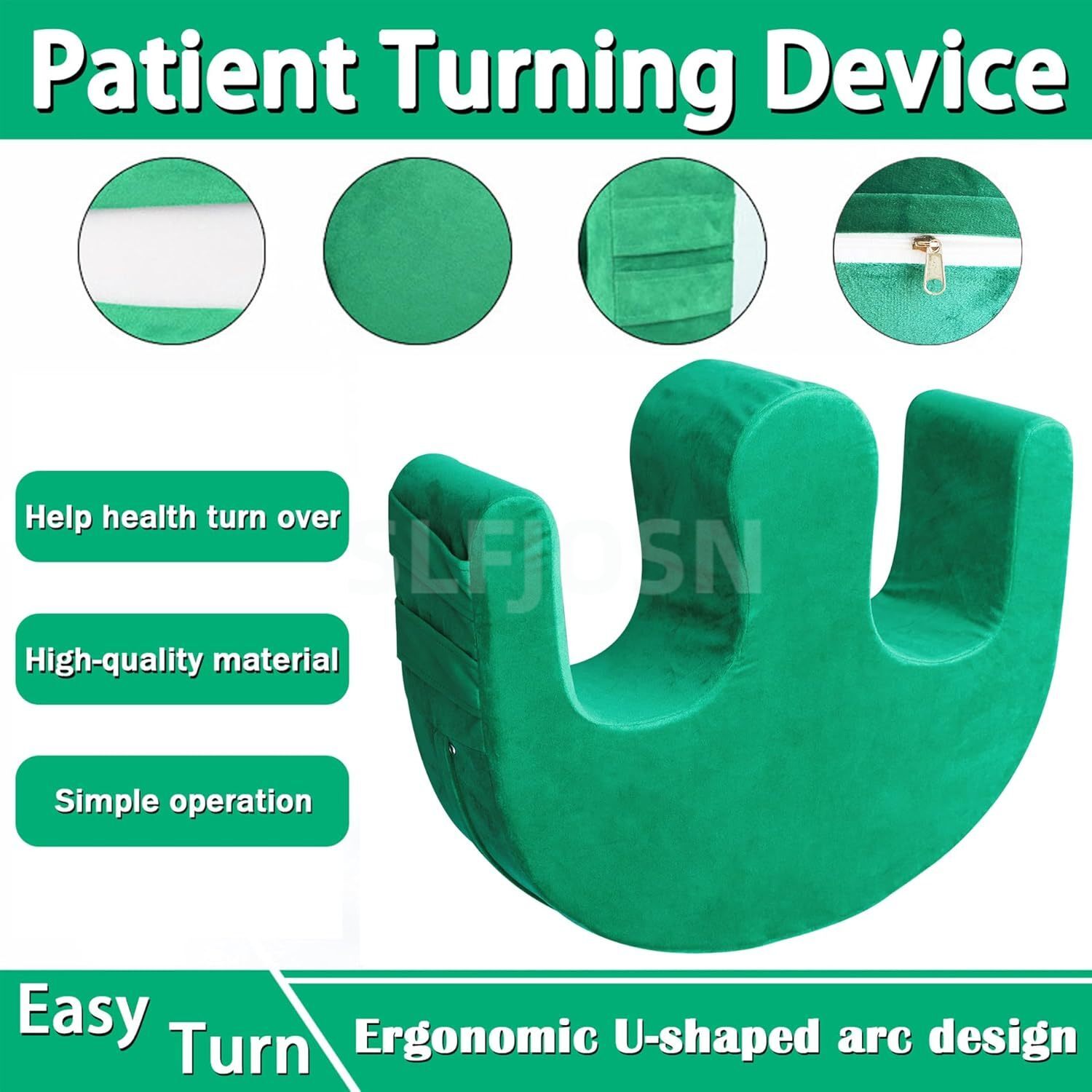 1x Bedridden Patient Turning Device with Fixing Strap Elderly Assistance Product