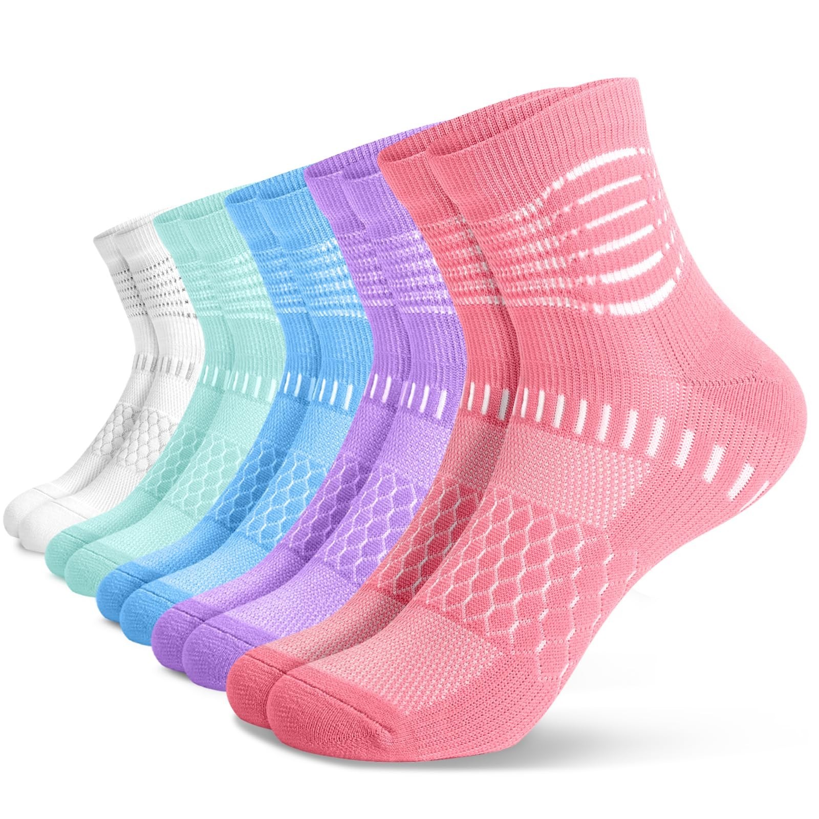Ankle Compression Socks for Plantar Fasciitis Relief – Cushioned Athletic 3/5 Pa