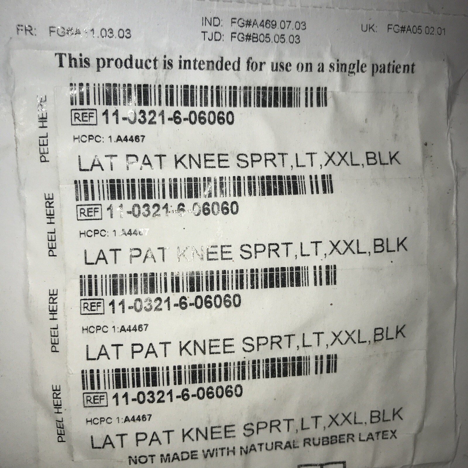 DJ Ortho/Donjoy Lat Pat Knee Brace Sprt, LT, XXL, BLK for support of the Patella