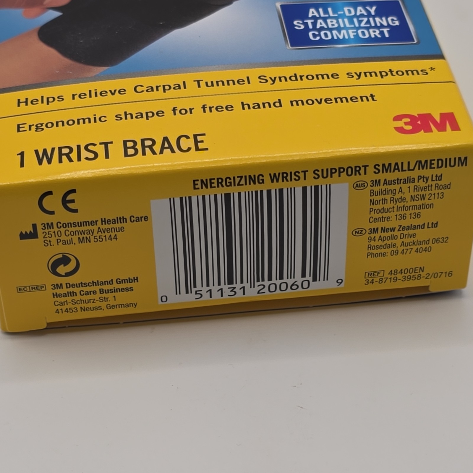 NEW 3M Futuro 48400 Wrist Brace Right Hand Moderate Stabilizing Support – S-M