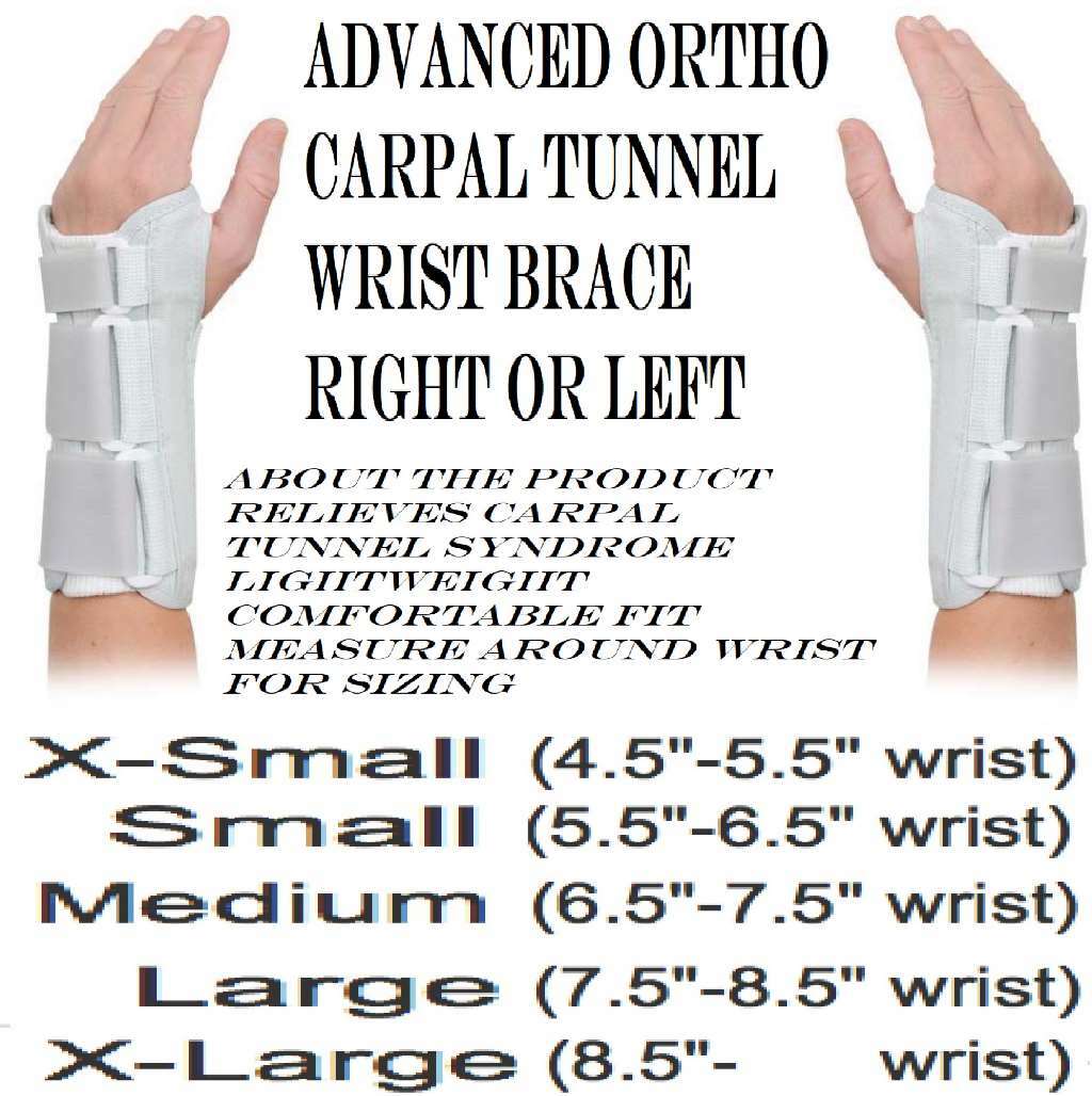Advanced Ortho Carpal Tunnel Wrist Brace (X-Large Left (Over 8½”))