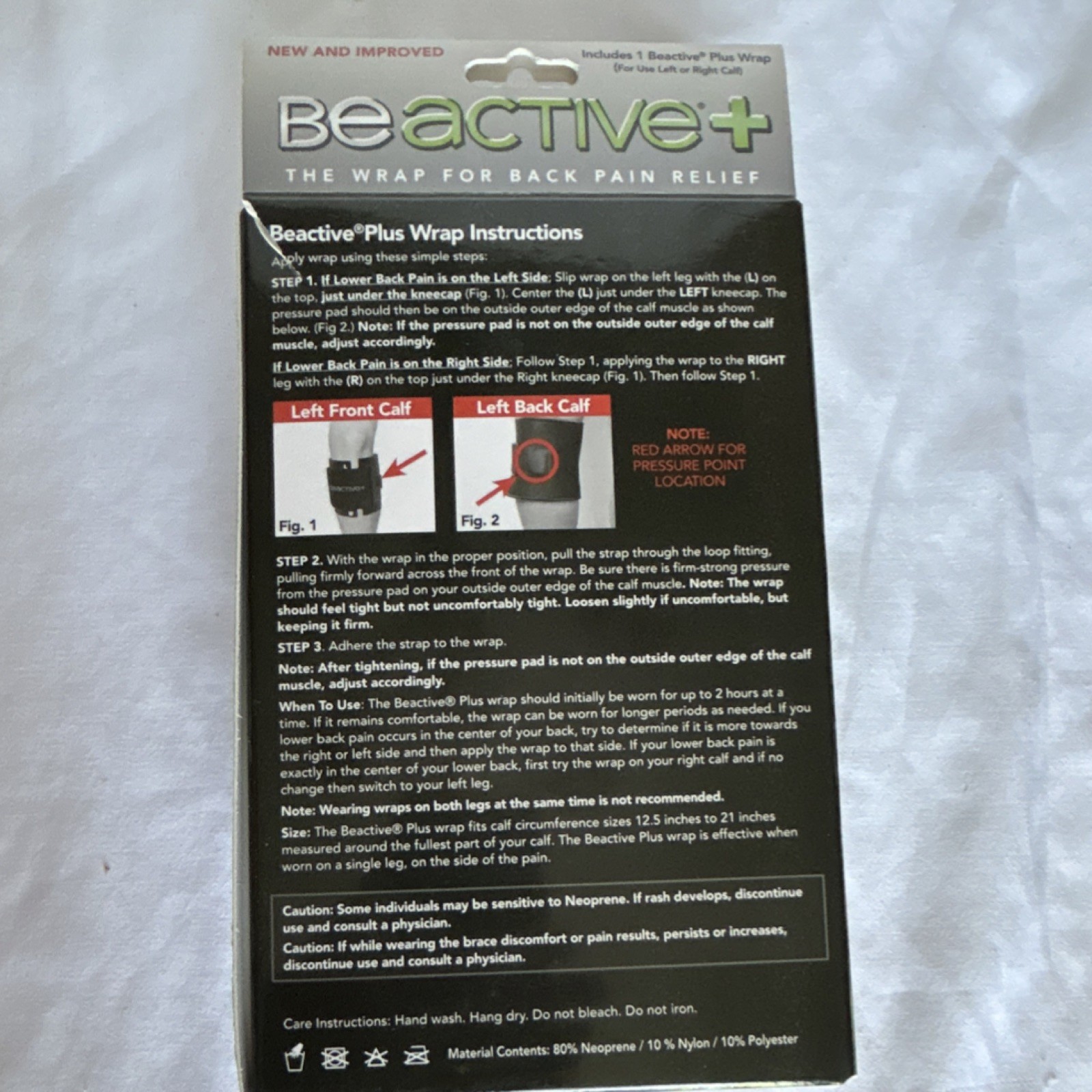BeActive Plus Adjustable Calf Wrap BA-1000 One Size for Back & Sciatica Relief